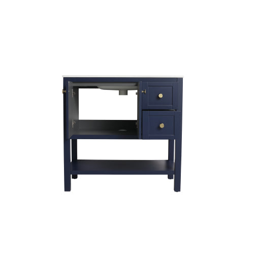 36" Bathroom Vanity With Soft Close Drawers and Gel Basin