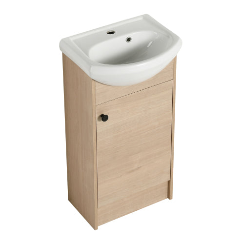 18" Freestanding Bathroom Vanity, Small Bathroom Vanity With Sink, Bathroom Vanity and Sink Combo