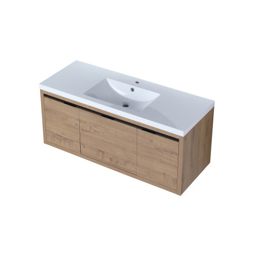48 Inch Bathroom Cabinet With Sink,Soft Close Doors and Drawer,Float Mounting Design