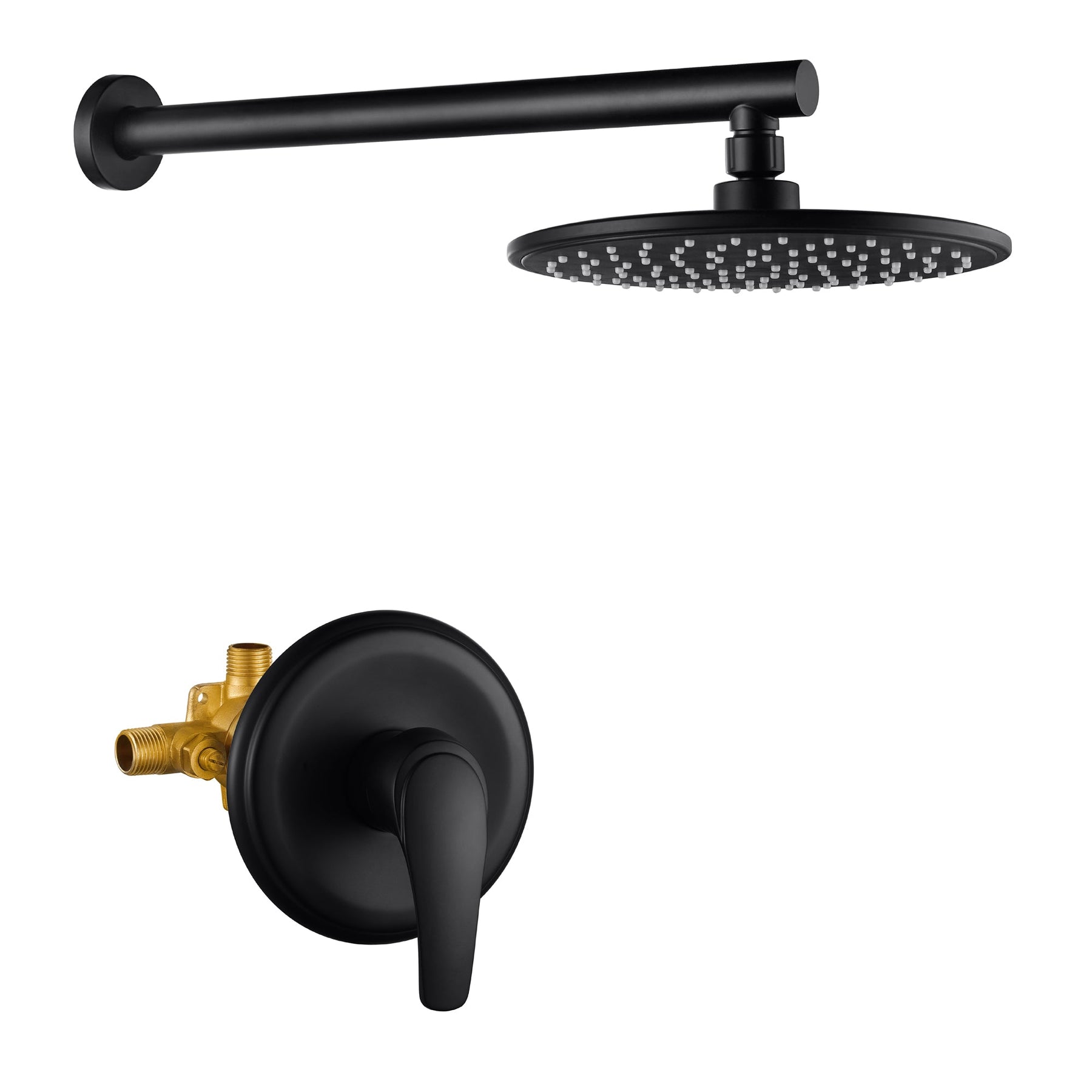 8 inch/ 9 inch 1-Spray Patterns with 2.1 GPM Wall Mount Fixed Shower Head with Valve Included