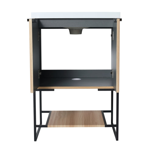 24" Freestanding Bathroom Vanity With Resin Basin