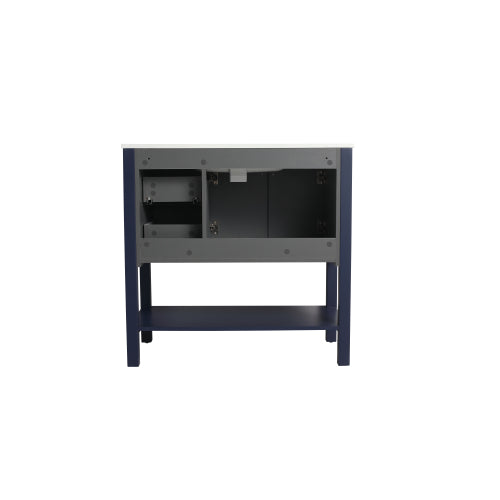 36" Bathroom Vanity With Soft Close Drawers and Gel Basin