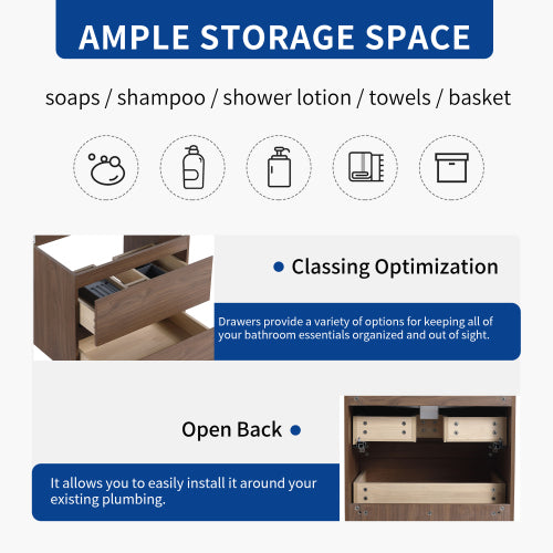 24 Inch Bathroom Vanity With Gel Basin Top