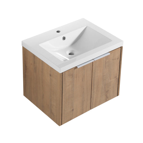 24" Bathroom Cabinet With Sink,Soft Close Doors,Float Mounting Design For Small Bathroom