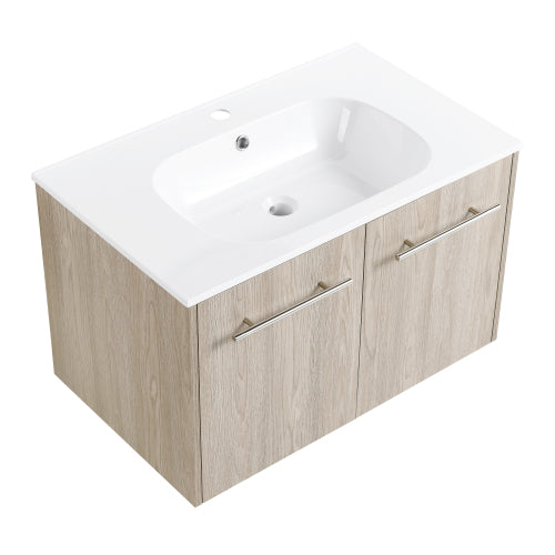 30" Wall Mounted Bathroom Vanity