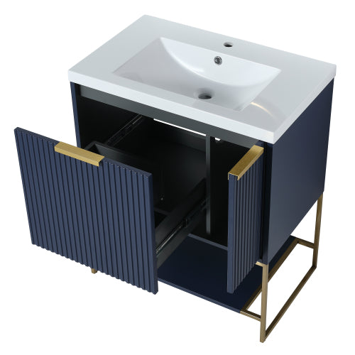 30" Freestanding Bathroom Vanity With Resin Basin