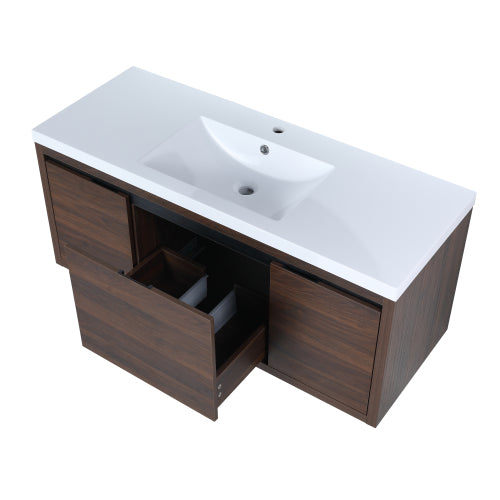 48" Bathroom Cabinet With Sink,Soft Close Doors and Drawer,Float Mounting Design
