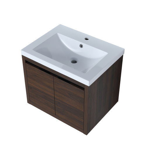 24" Bathroom Cabinet With Sink,Soft Close Doors,Float Mounting Design For Small Bathroom
