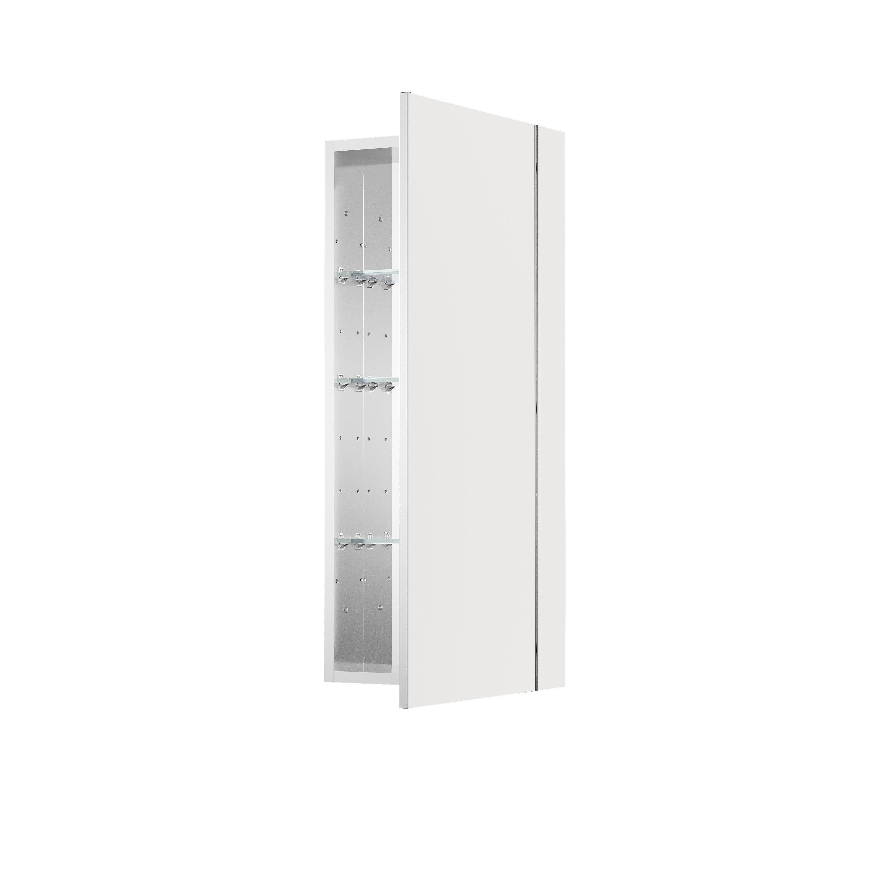 16 in. ×36 in. Copper-Free Tri-Views Mirror Medicine Cabinet, Recessed/Surface Mount and Right Swing Door