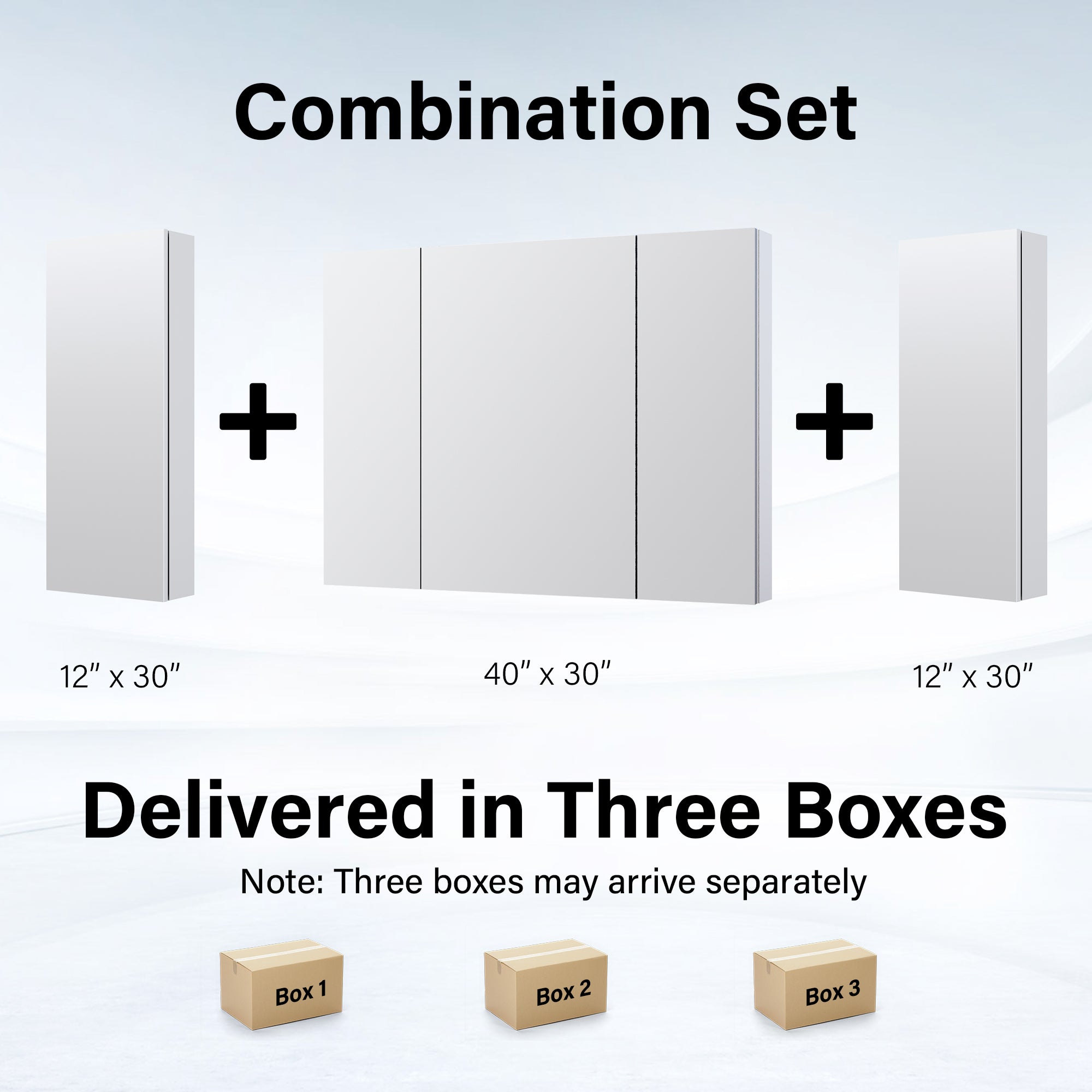 64 in. ×30 in. Copper-Free Tri-Views Mirror Medicine Cabinet with Adjustable Shelves and 5 Doors