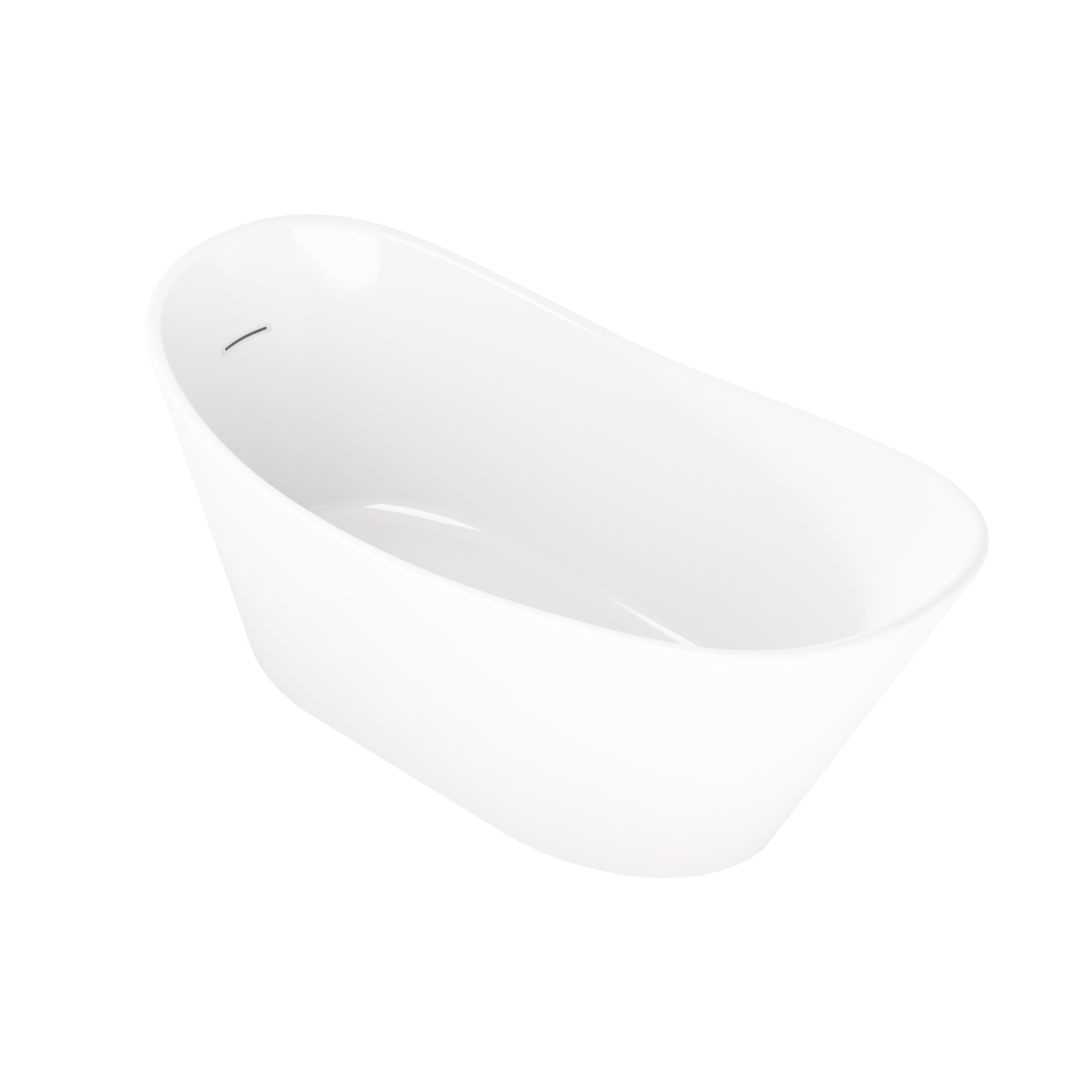 67" Luxury Acrylic Freestanding Flatbottom Bathtub in White