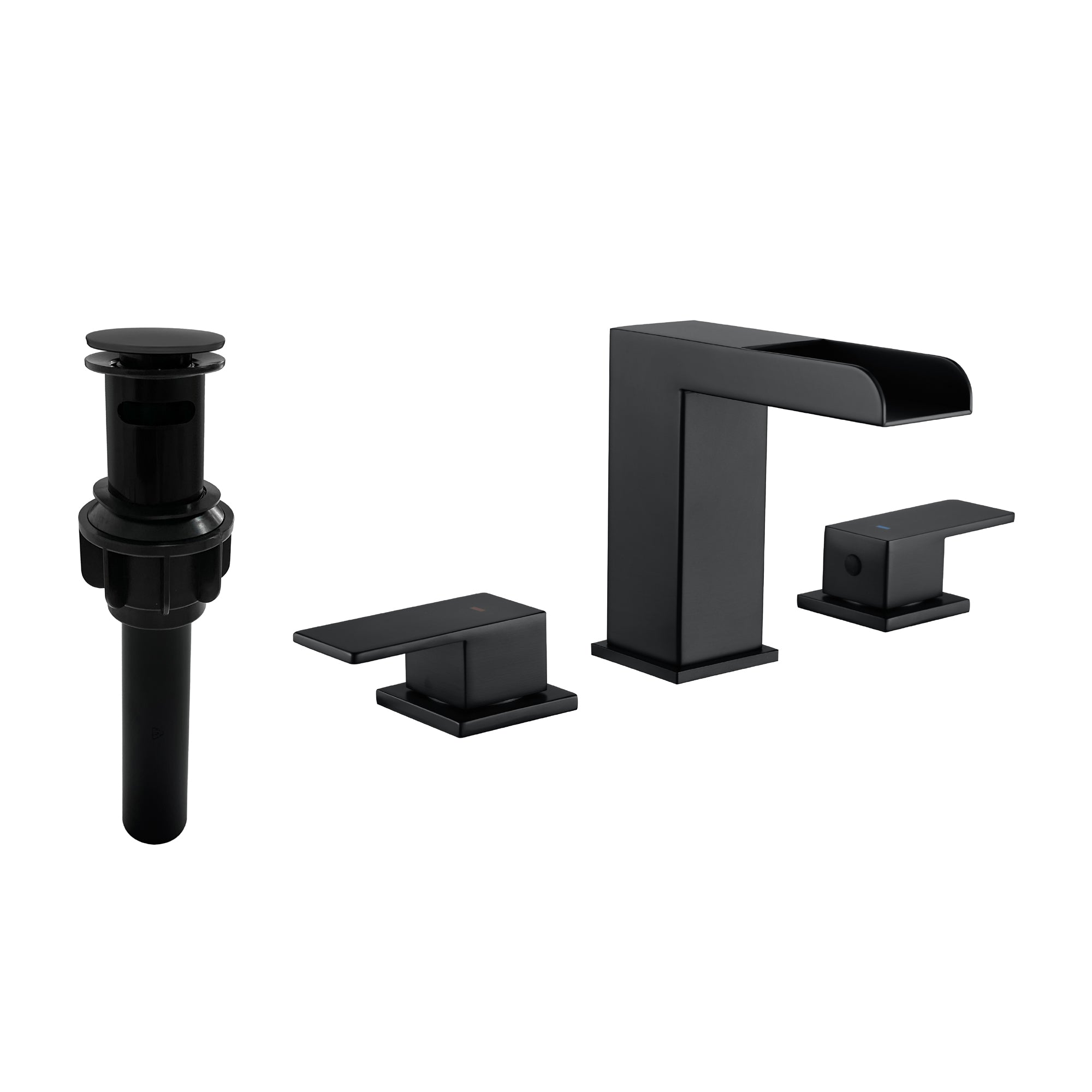 Double Handle Bathroom Sink Faucet with ABS Drain, Hot & Cold Water Control, 1.2 GPM