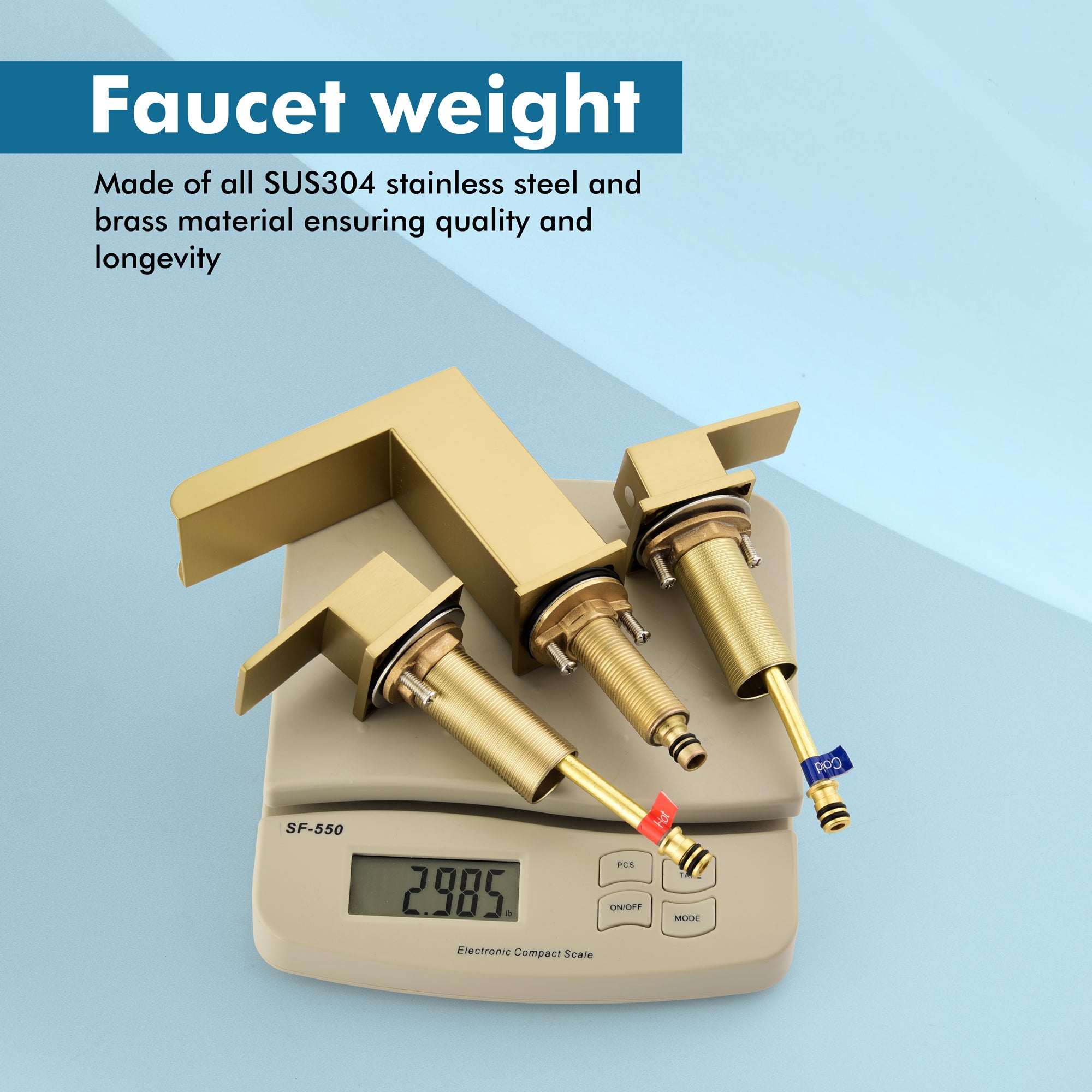 Double Handle Bathroom Sink Faucet with ABS Drain, Hot & Cold Water Control, 1.2 GPM