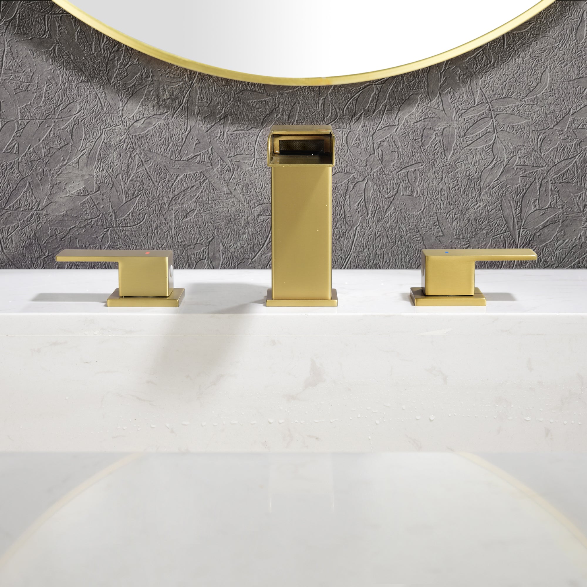 Double Handle Bathroom Sink Faucet with ABS Drain, Hot & Cold Water Control, 1.2 GPM
