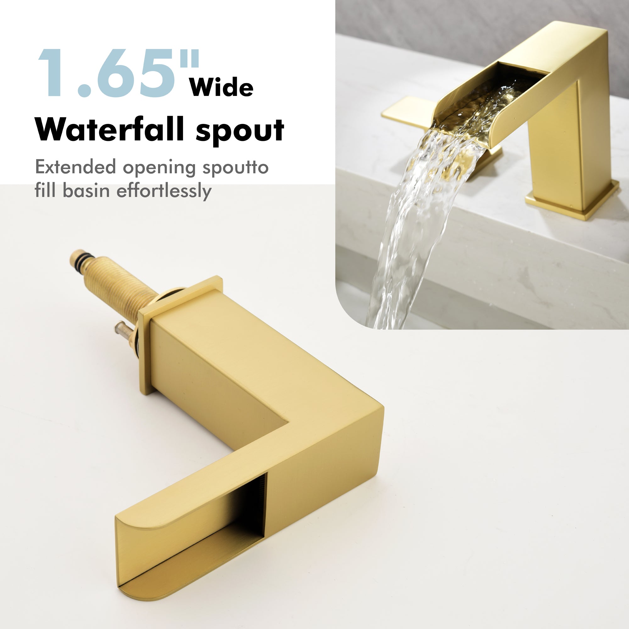 Double Handle Bathroom Sink Faucet with ABS Drain, Hot & Cold Water Control, 1.2 GPM