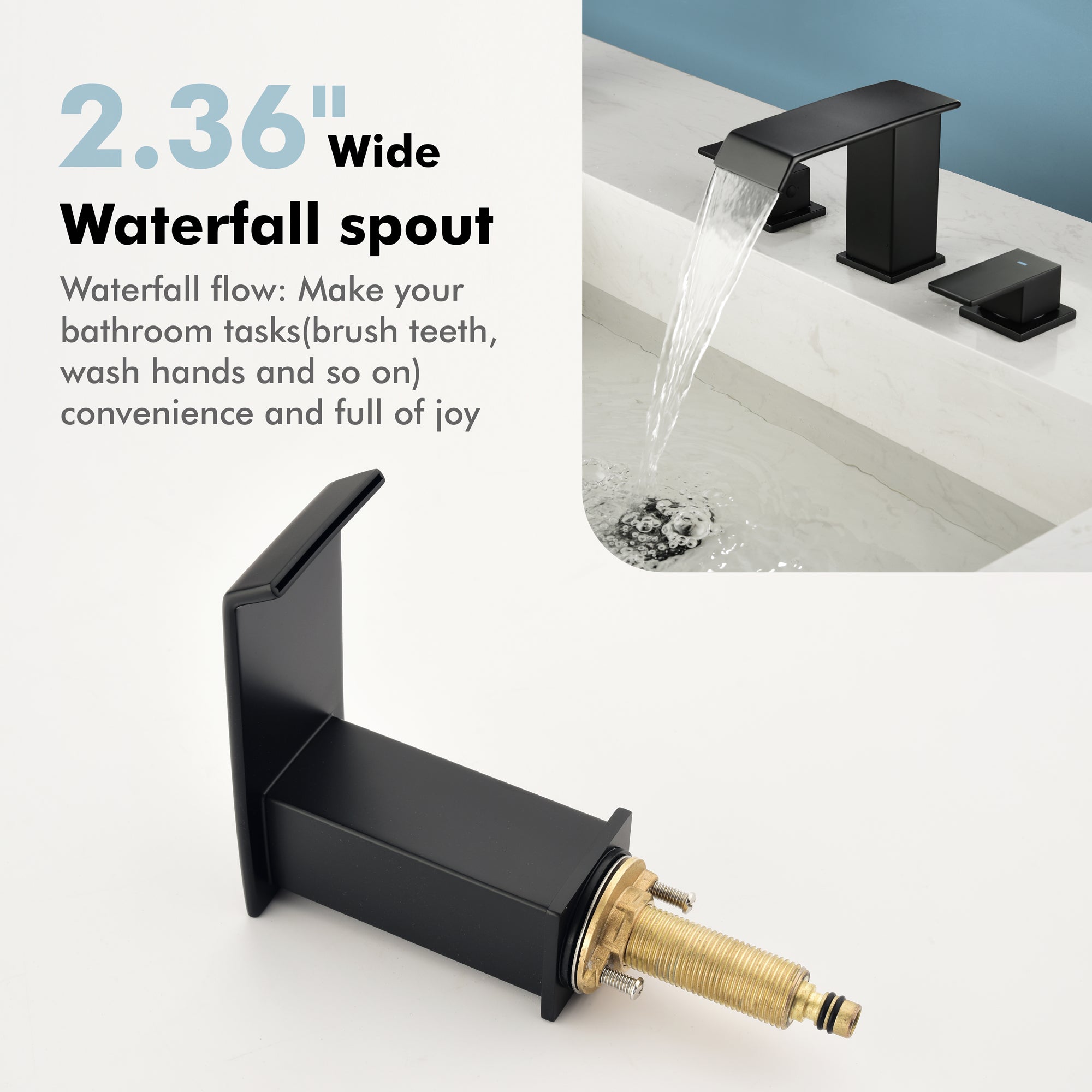 Double Handle Bathroom Faucet with Drain Assembly