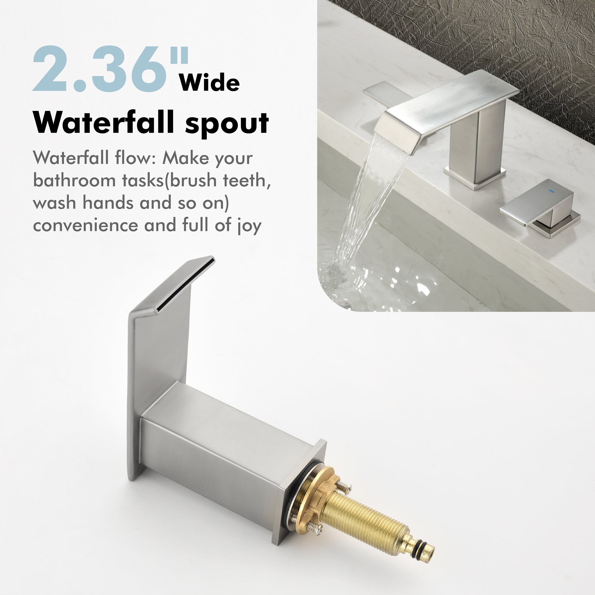 Double Handle Bathroom Faucet with Drain Assembly