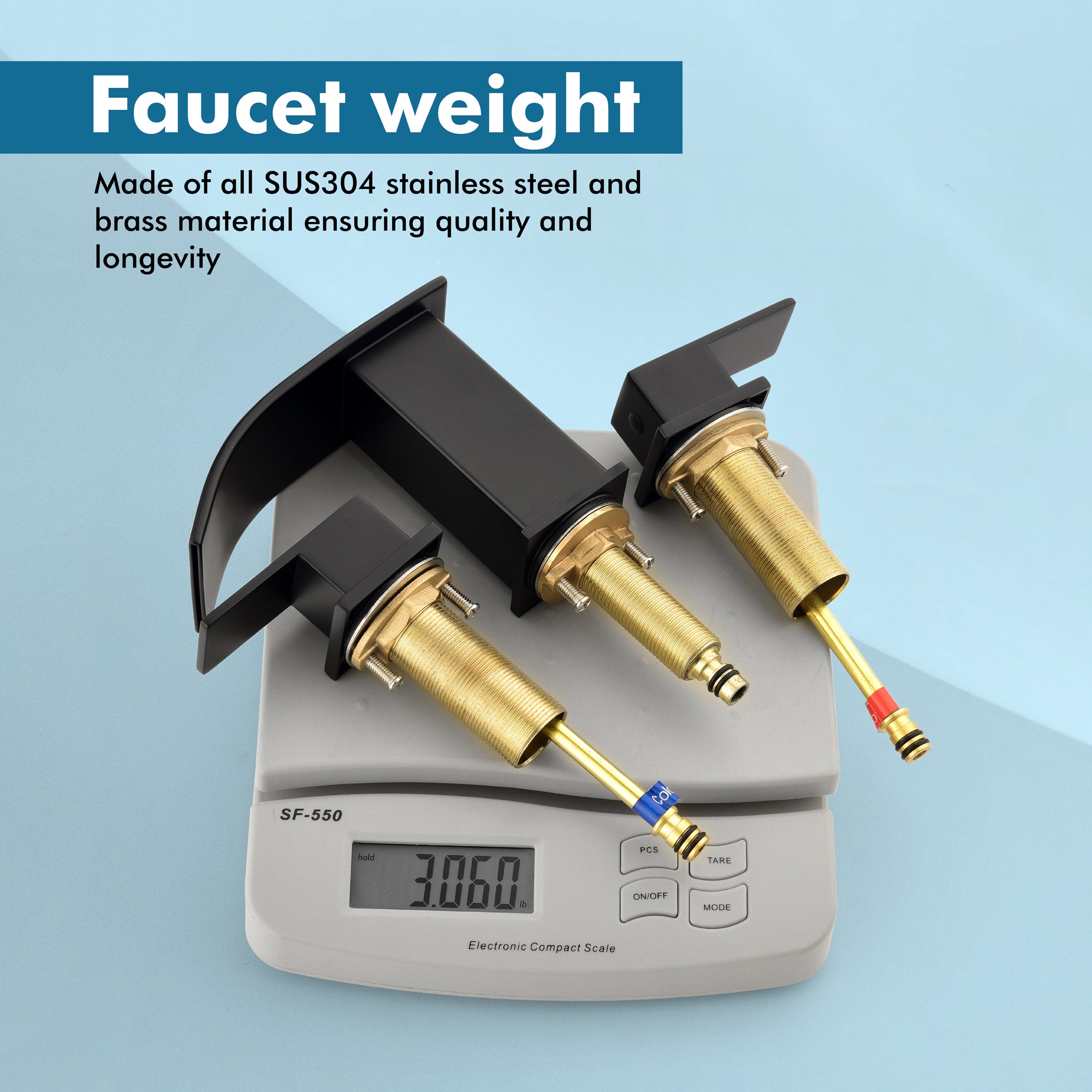Two-Handle Bathroom Faucet with Drainer
