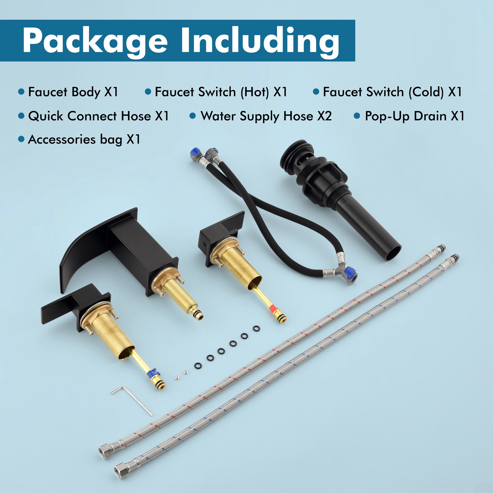 Two-Handle Bathroom Faucet with Drainer