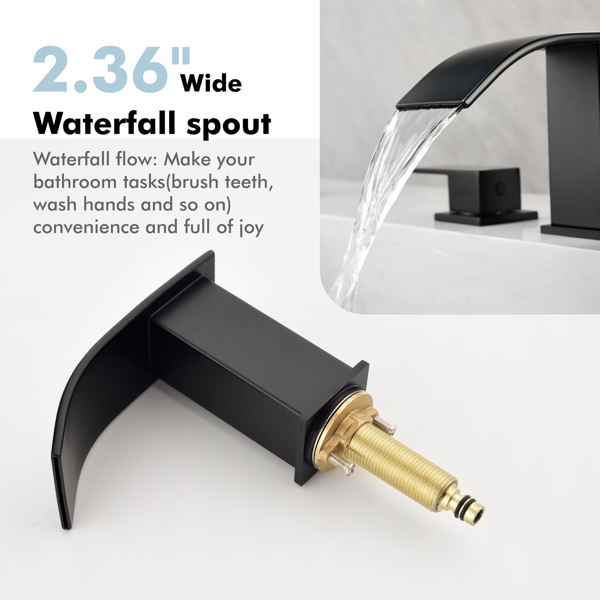 Two-Handle Bathroom Faucet with Drainer