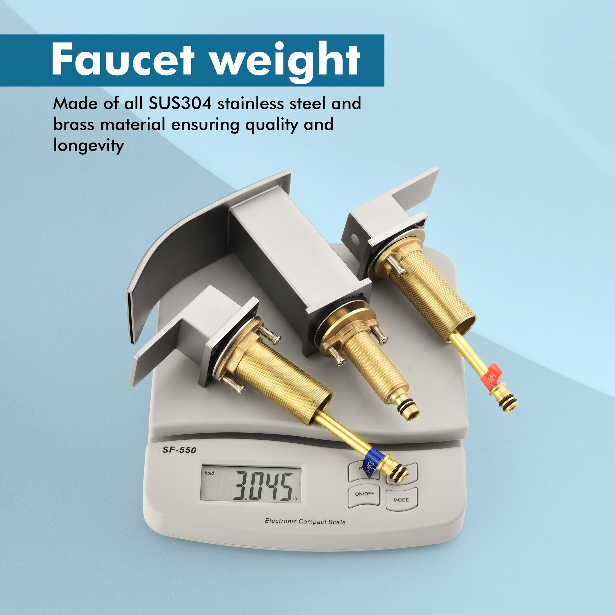 Two-Handle Bathroom Faucet with Drainer