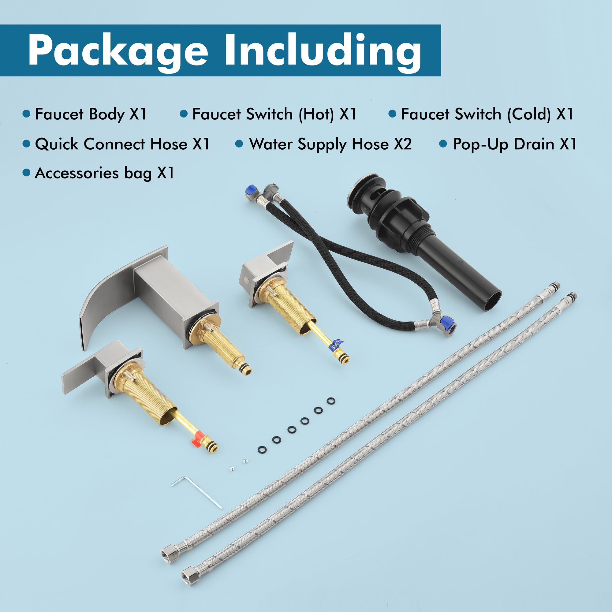 Two-Handle Bathroom Faucet with Drainer