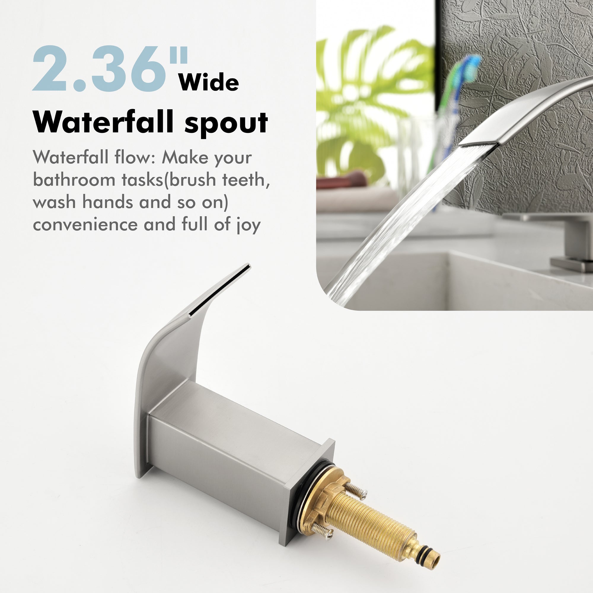 Two-Handle Bathroom Faucet with Drainer