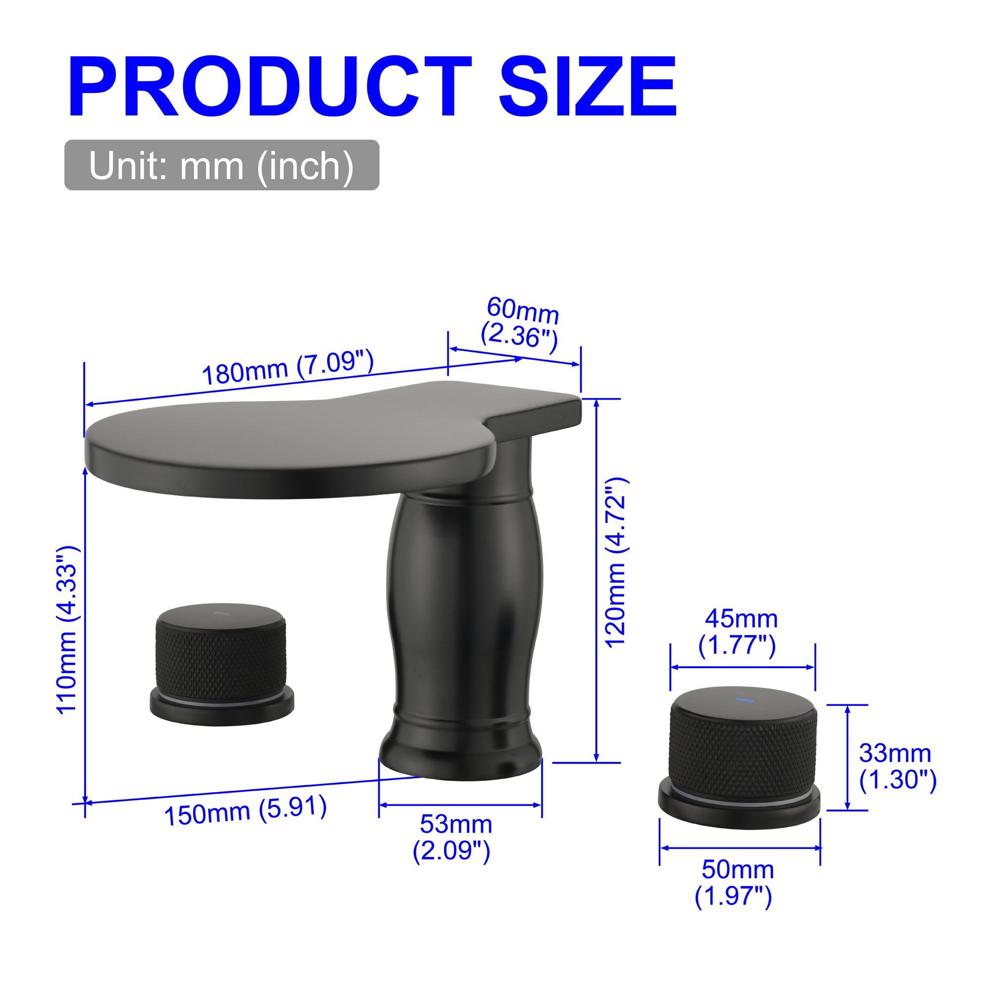 Double Handle Deck Mounted Roman Tub Faucet Trim