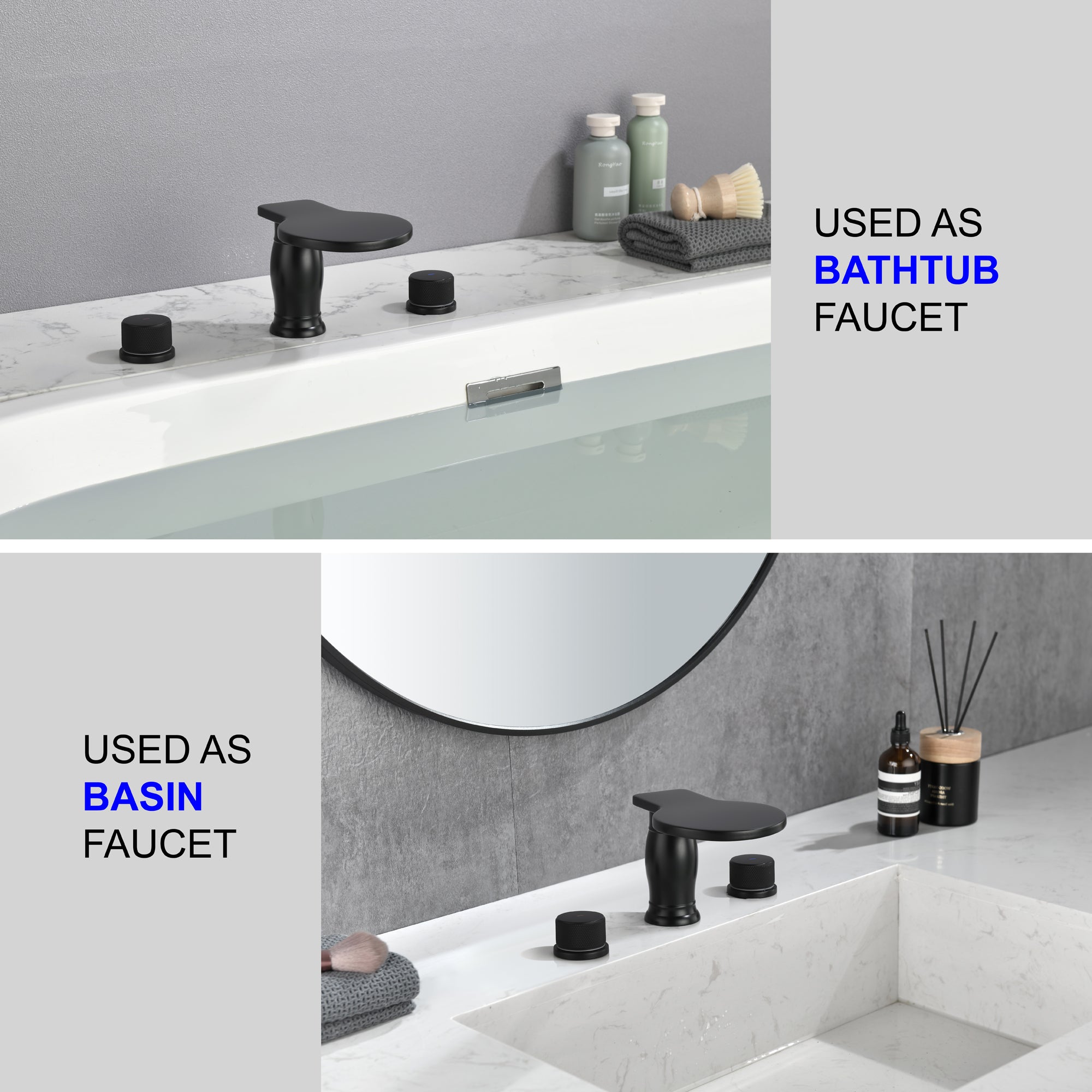 Double Handle Deck Mounted Roman Tub Faucet Trim