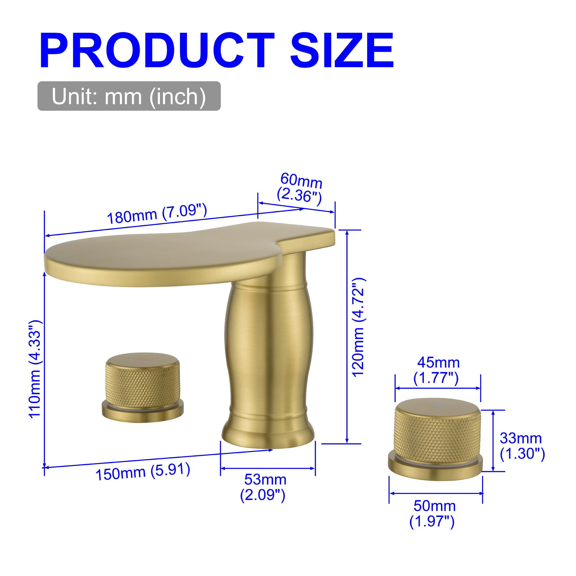 Double Handle Deck Mounted Roman Tub Faucet Trim
