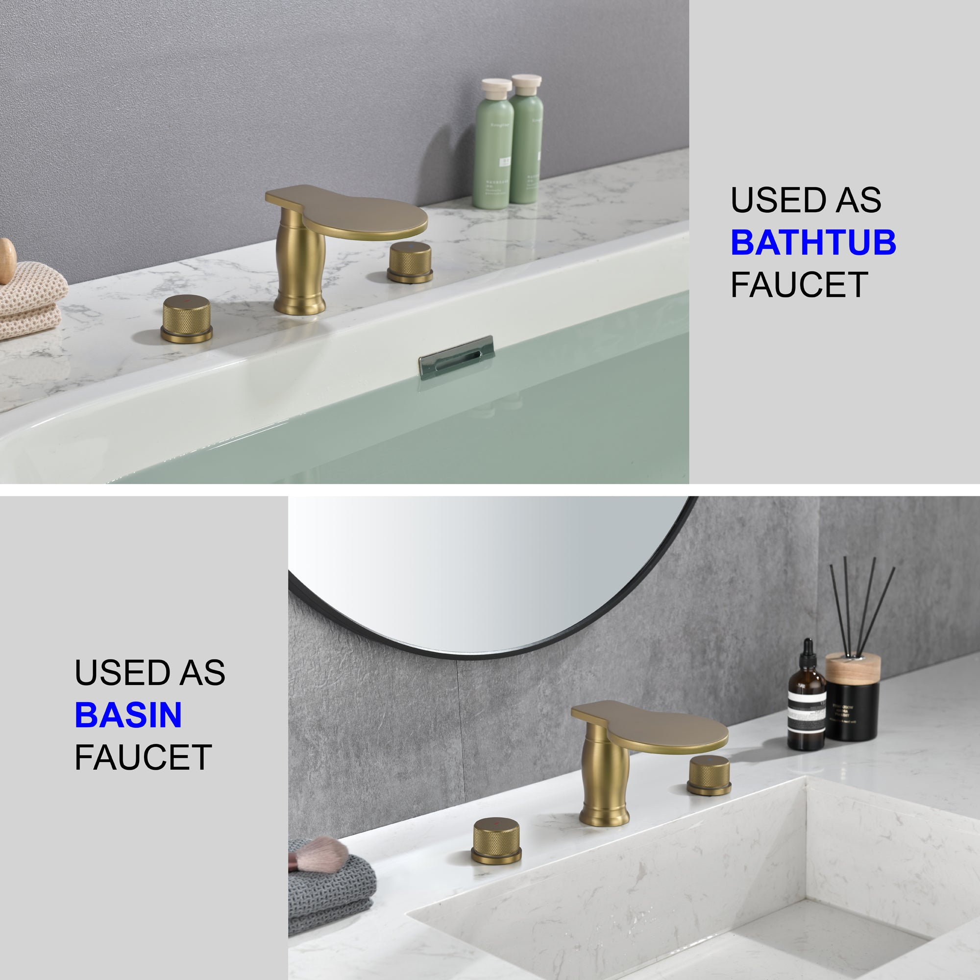 Double Handle Deck Mounted Roman Tub Faucet Trim