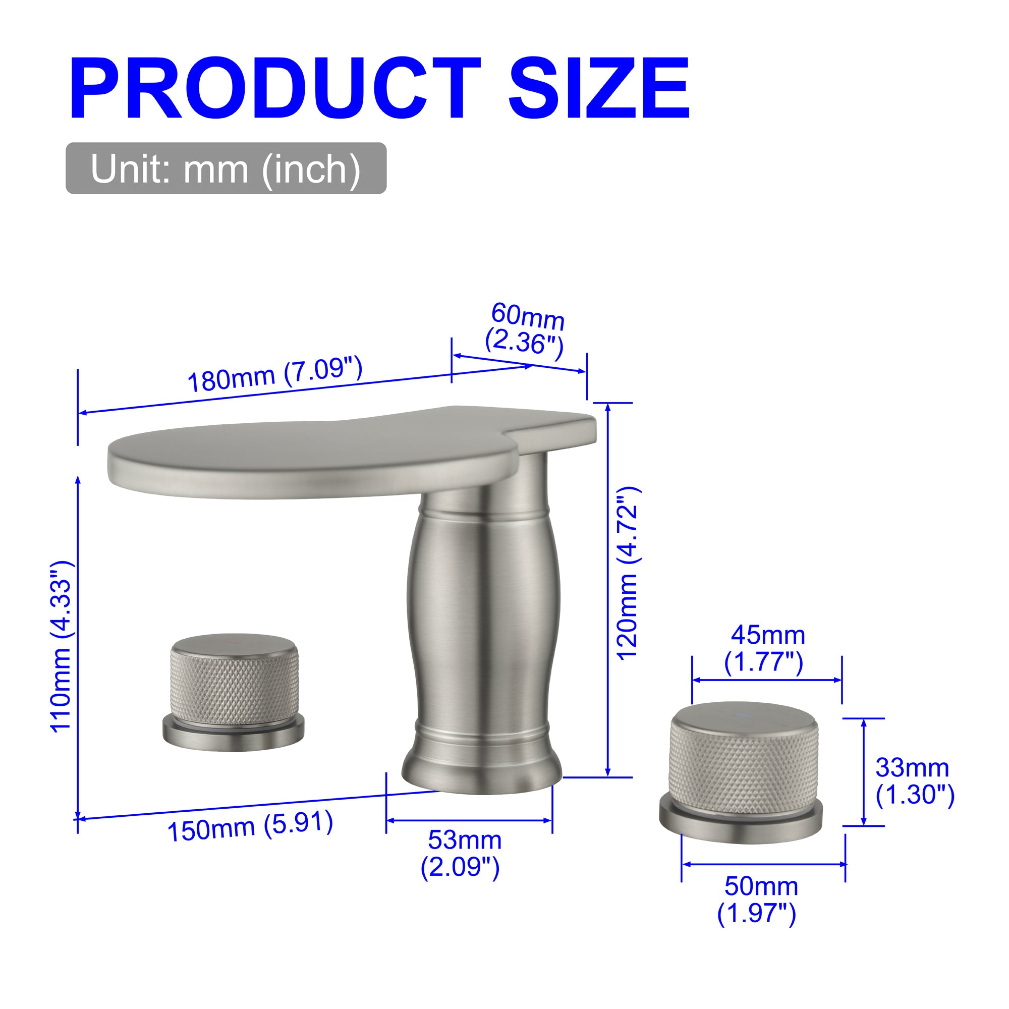 Double Handle Deck Mounted Roman Tub Faucet Trim