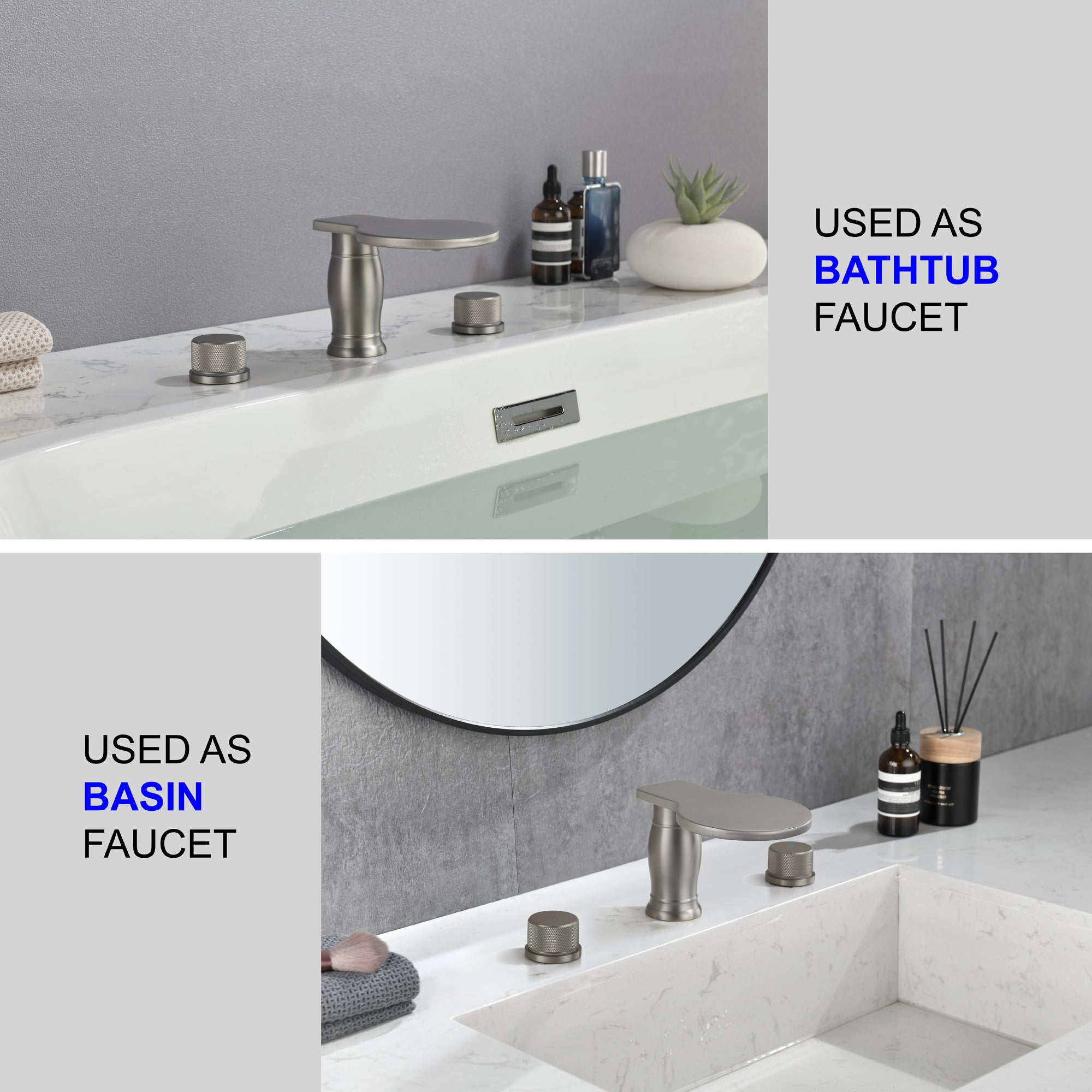 Double Handle Deck Mounted Roman Tub Faucet Trim