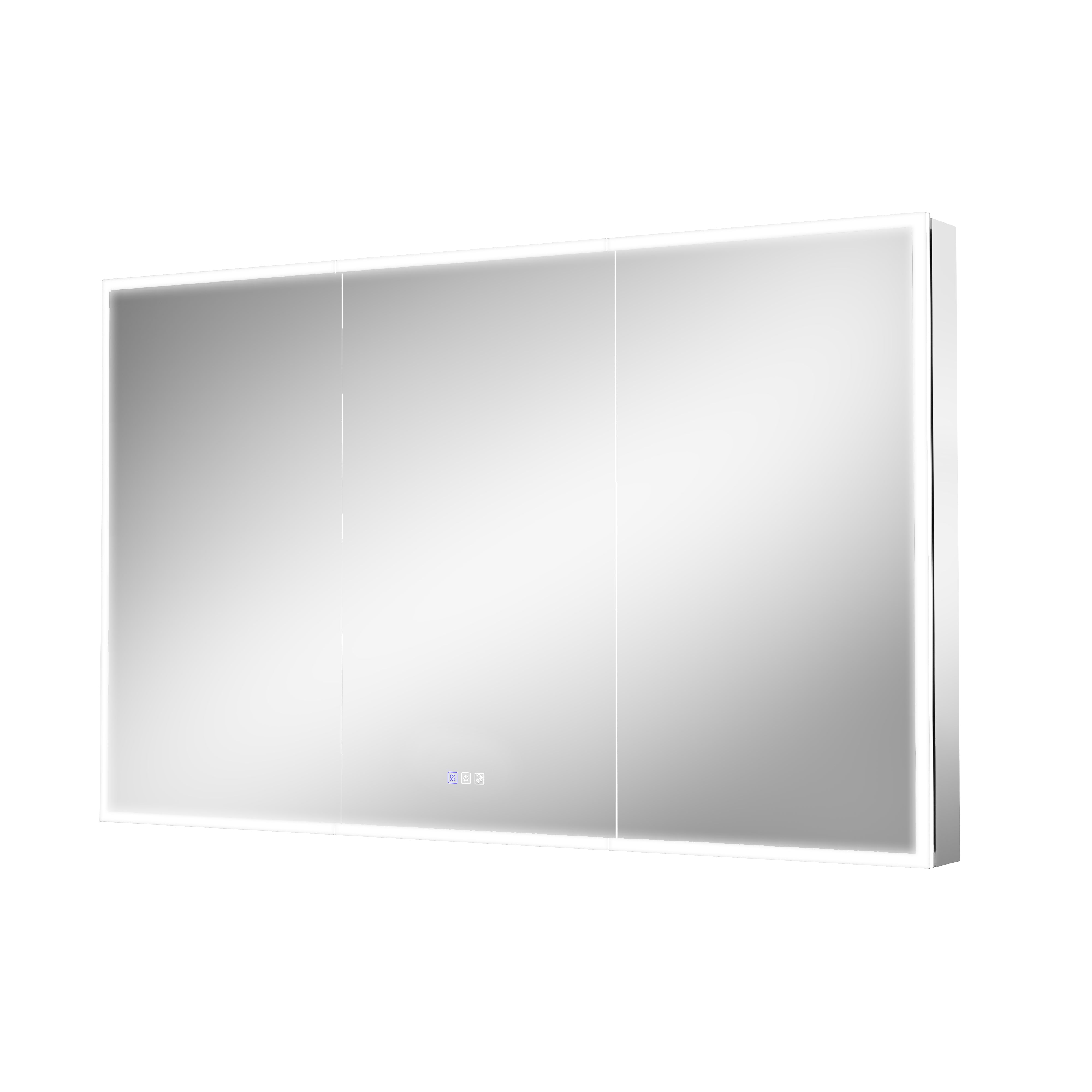 60 in. x 36 in. Recessed/Surface Mount LED Medicine Cabinet with 3X Magnifier Glass Mirror, Anti-Fog