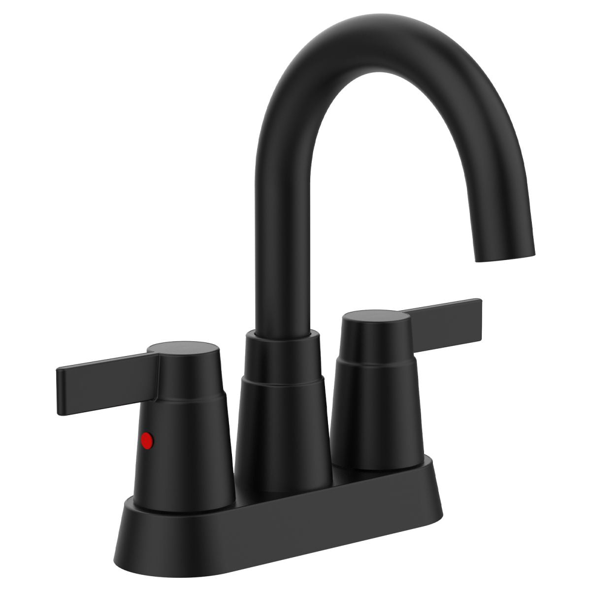 Matte Black 4 Inch Centerset Bathroom Faucet 2 Handle with High Arc Swivel