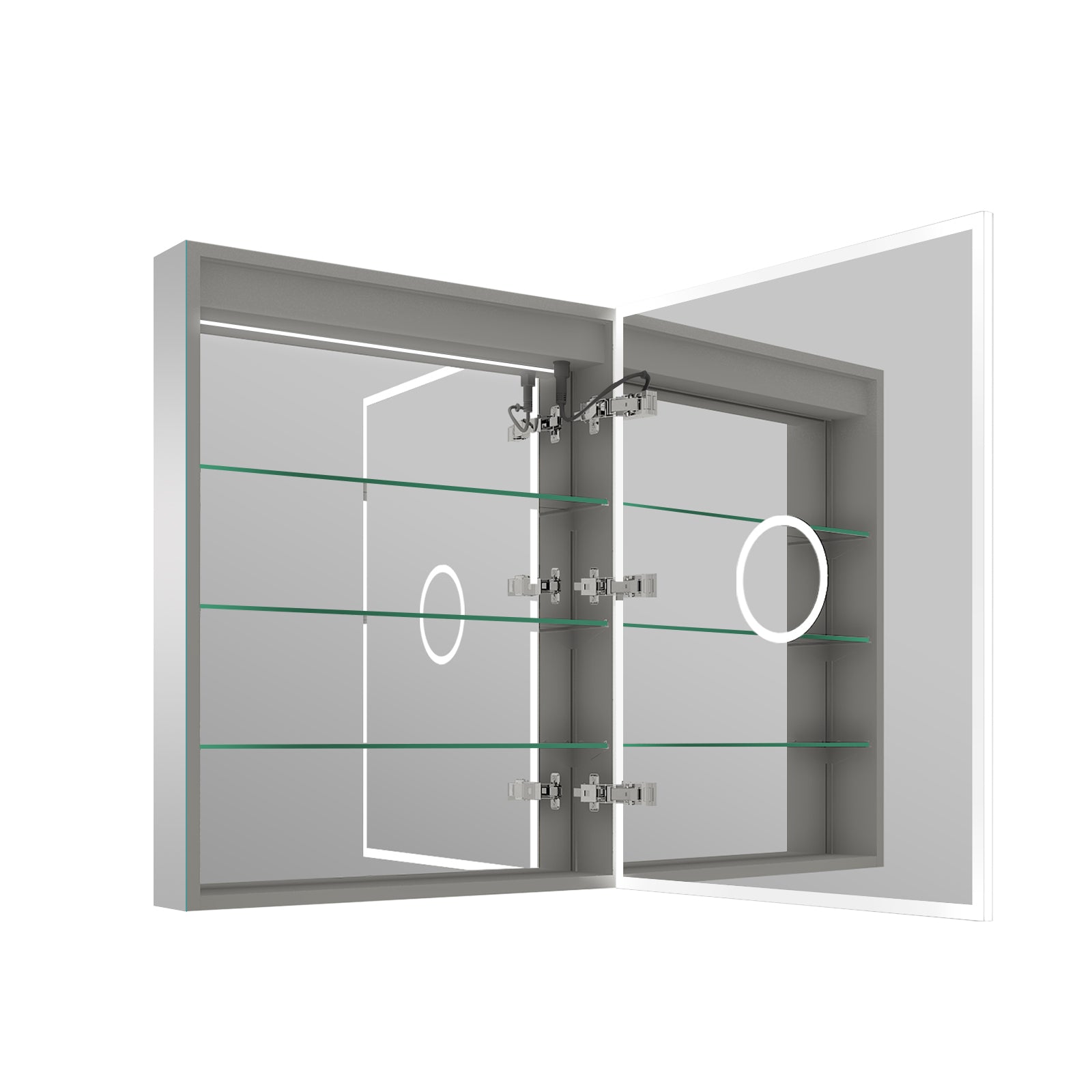 2-Pack 24" x 30" LED Medicine Cabinet with Mirror, Recessed or Surface Mount, Left/Right Hinge, Rectangular