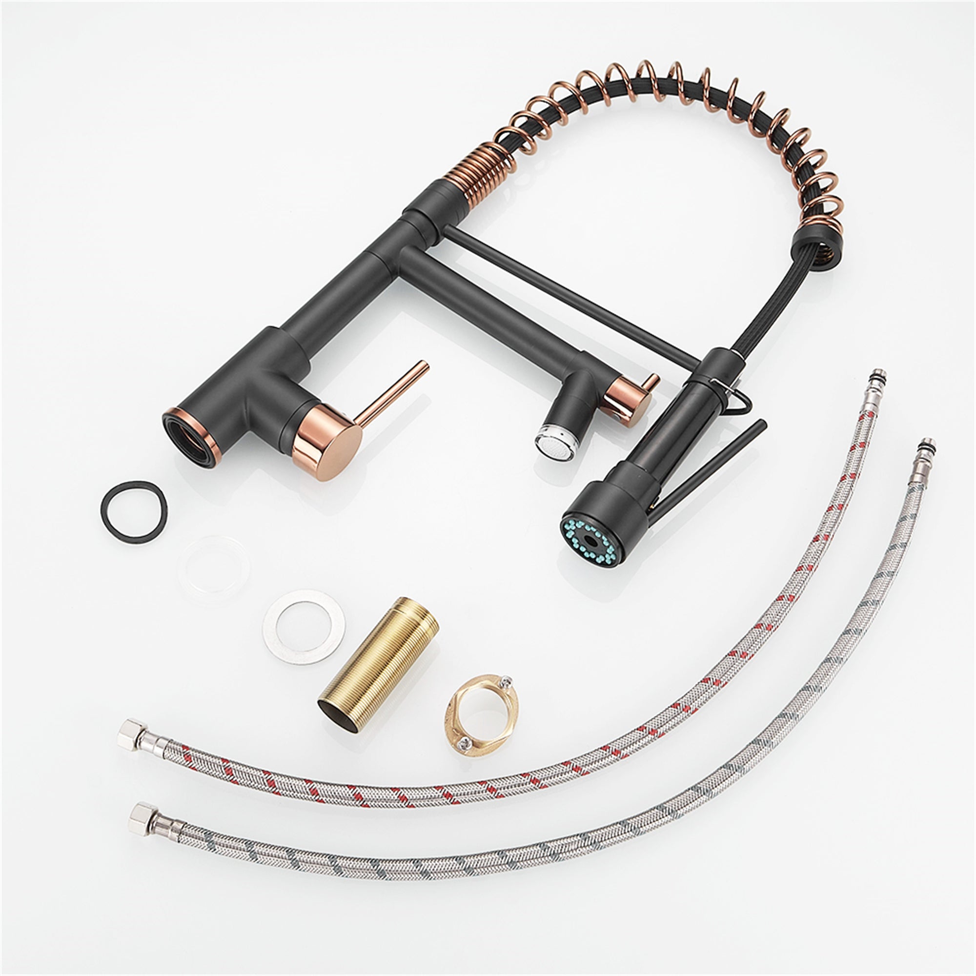 Single-Handle LED Gooseneck Pull-Down Sprayer Kitchen Faucet