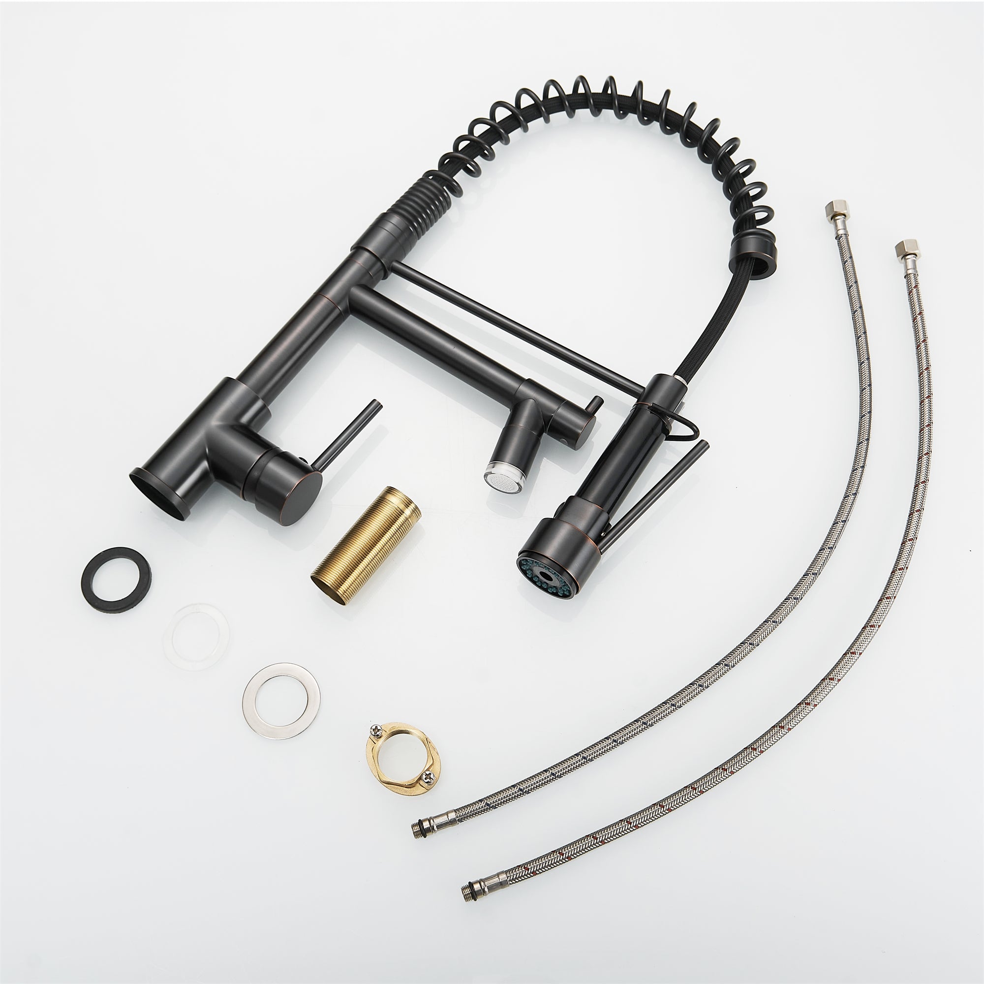 Pull Down Kitchen Faucet with Sprayer and LED Light in Oil Rubbed Bronze