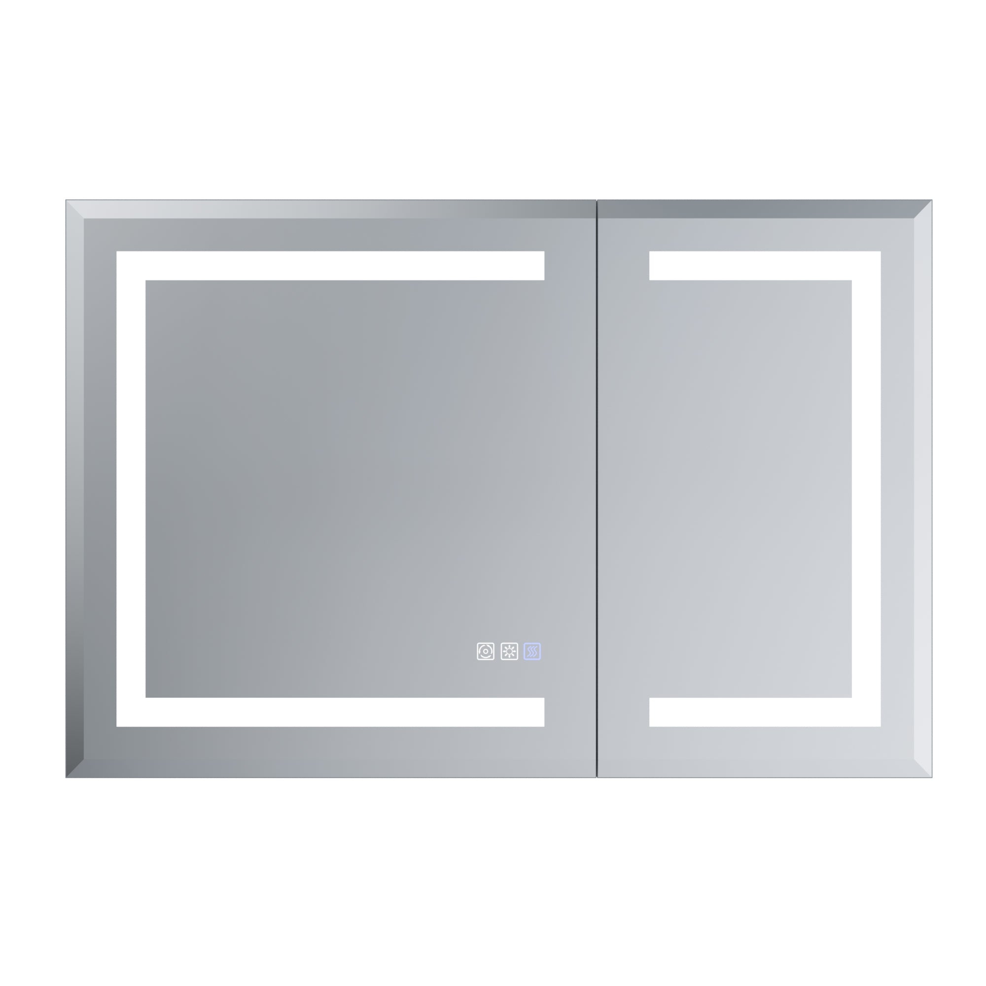 36 in. x 24 in. Aluminum Beveled Edge LED Medicine Cabinet, Recessed/Surface Mount