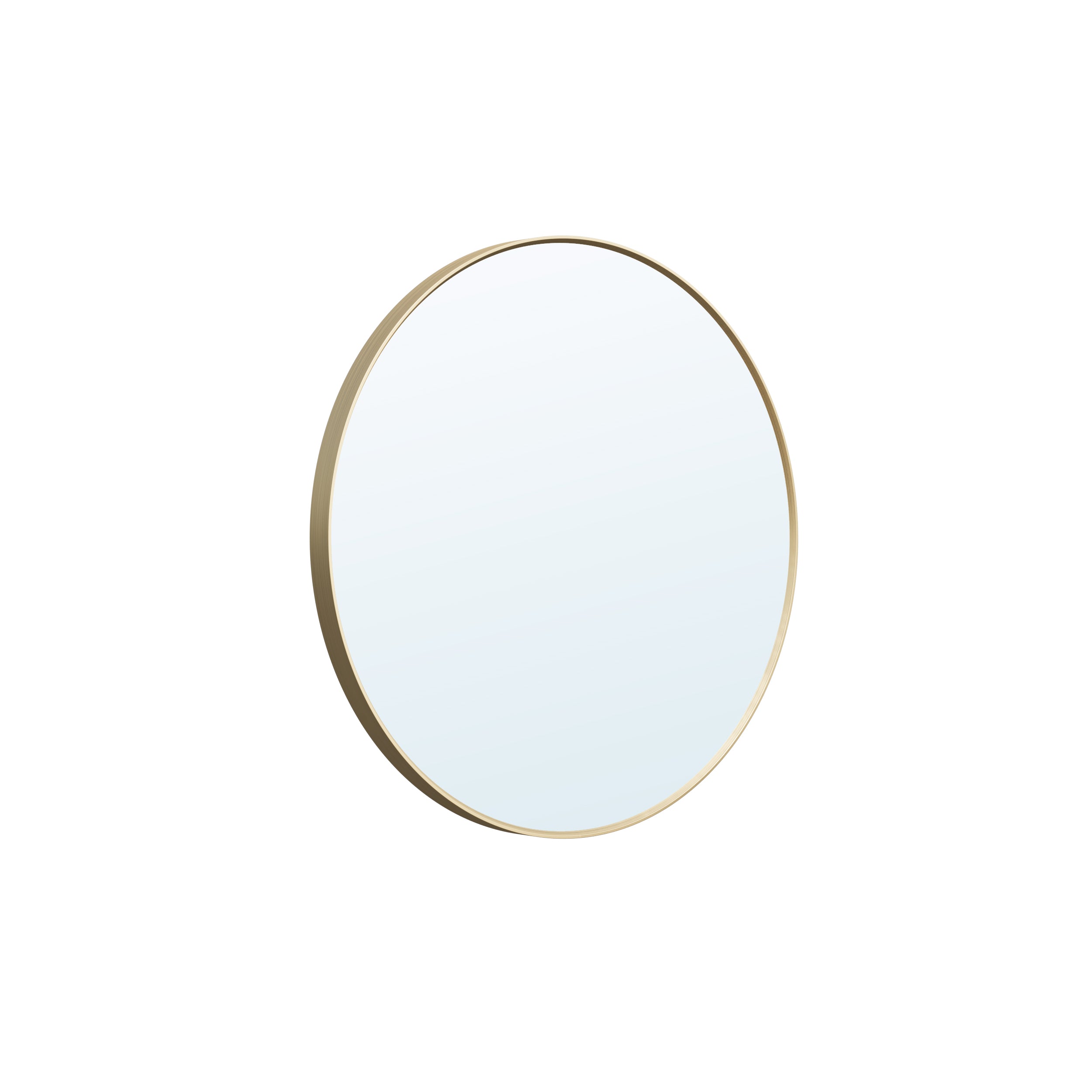 28 in. W x 28 in. H Modern Bathroom Mirror Round Framed Aluminum Wall Mirror Brushed Gold
