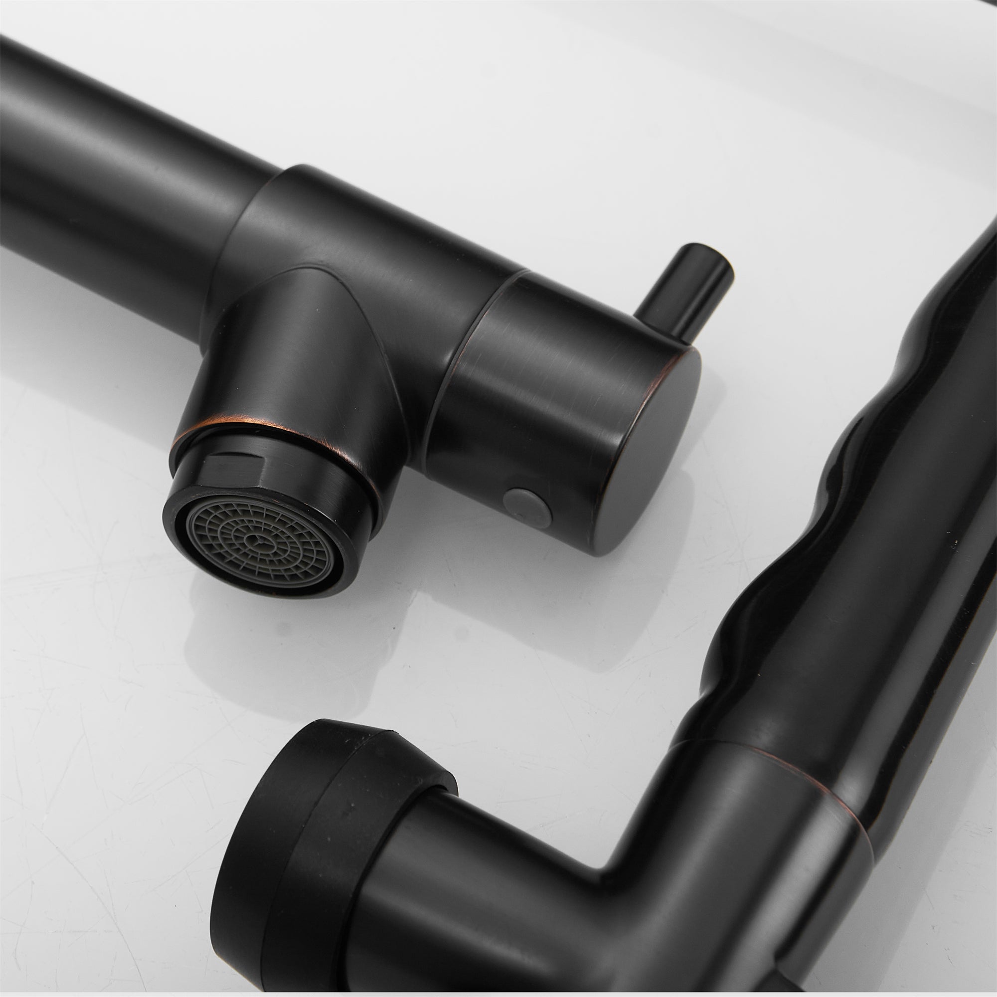 Pull Down Double Handle Kitchen Sink Faucet in Oil Rubbed Bronze