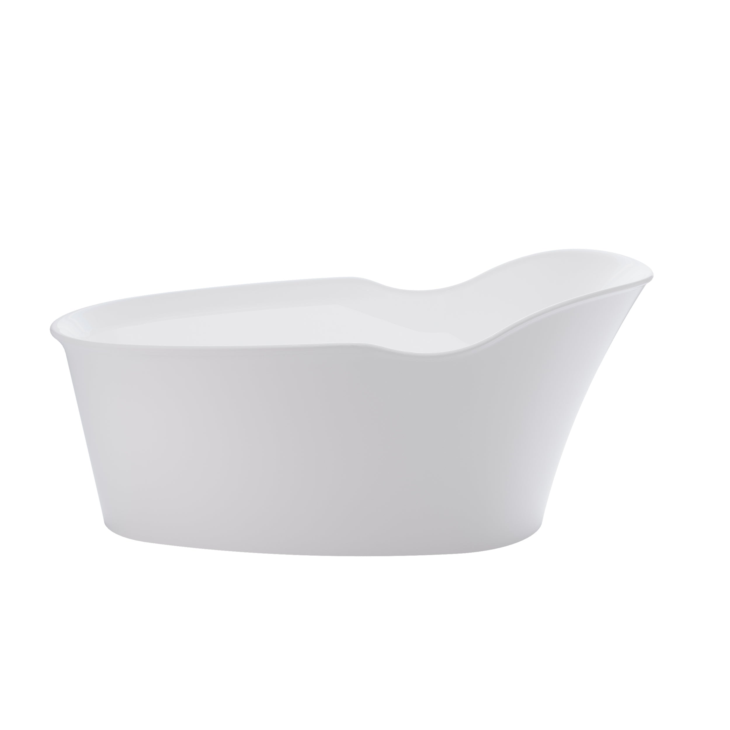 66" Freestanding Acrylic Bathtub Glossy White with Overflow and Drainage