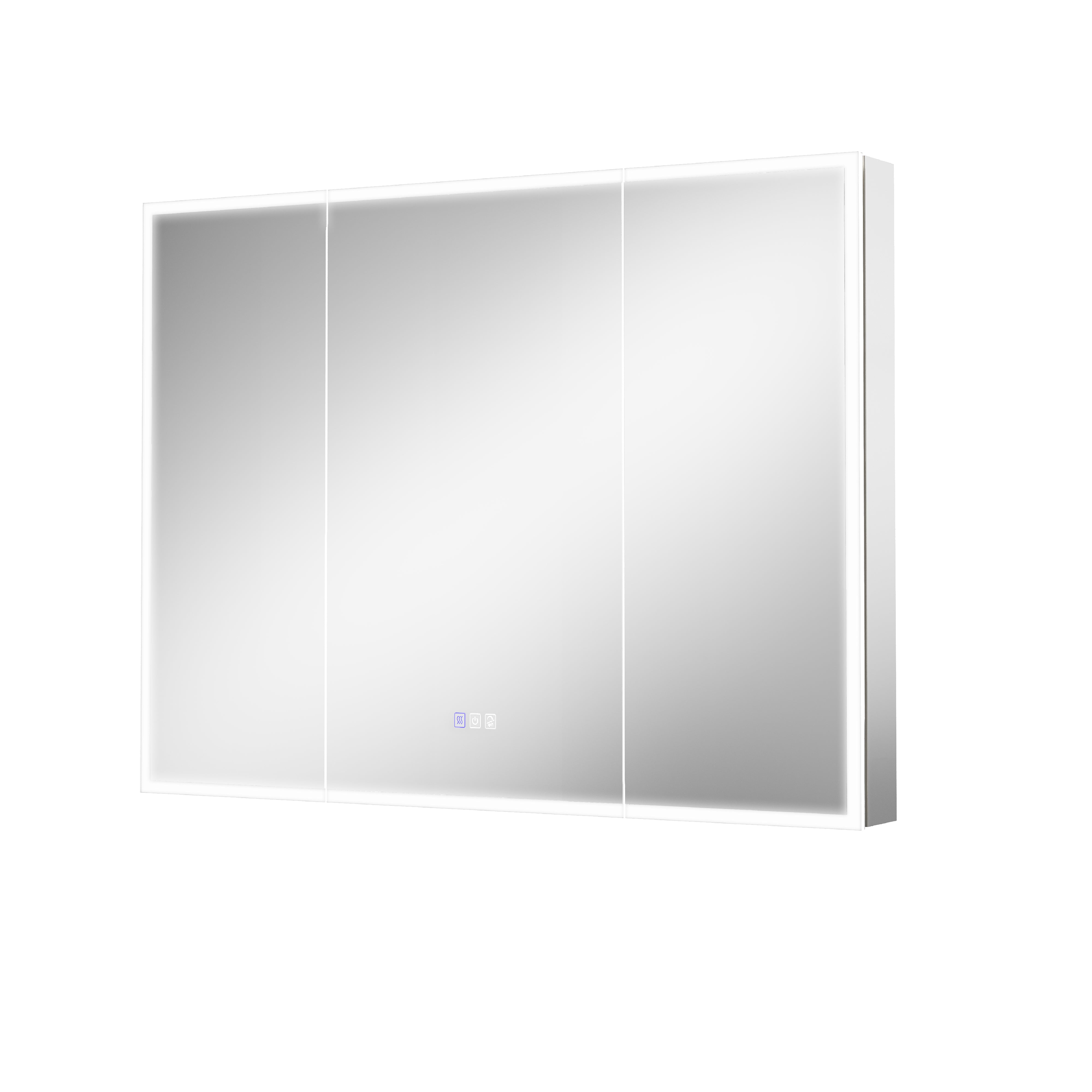 48 in. x 36 in. Recessed/Surface Mount LED Medicine Cabinet with 3X Magnifier Glass Mirror, Anti-Fog