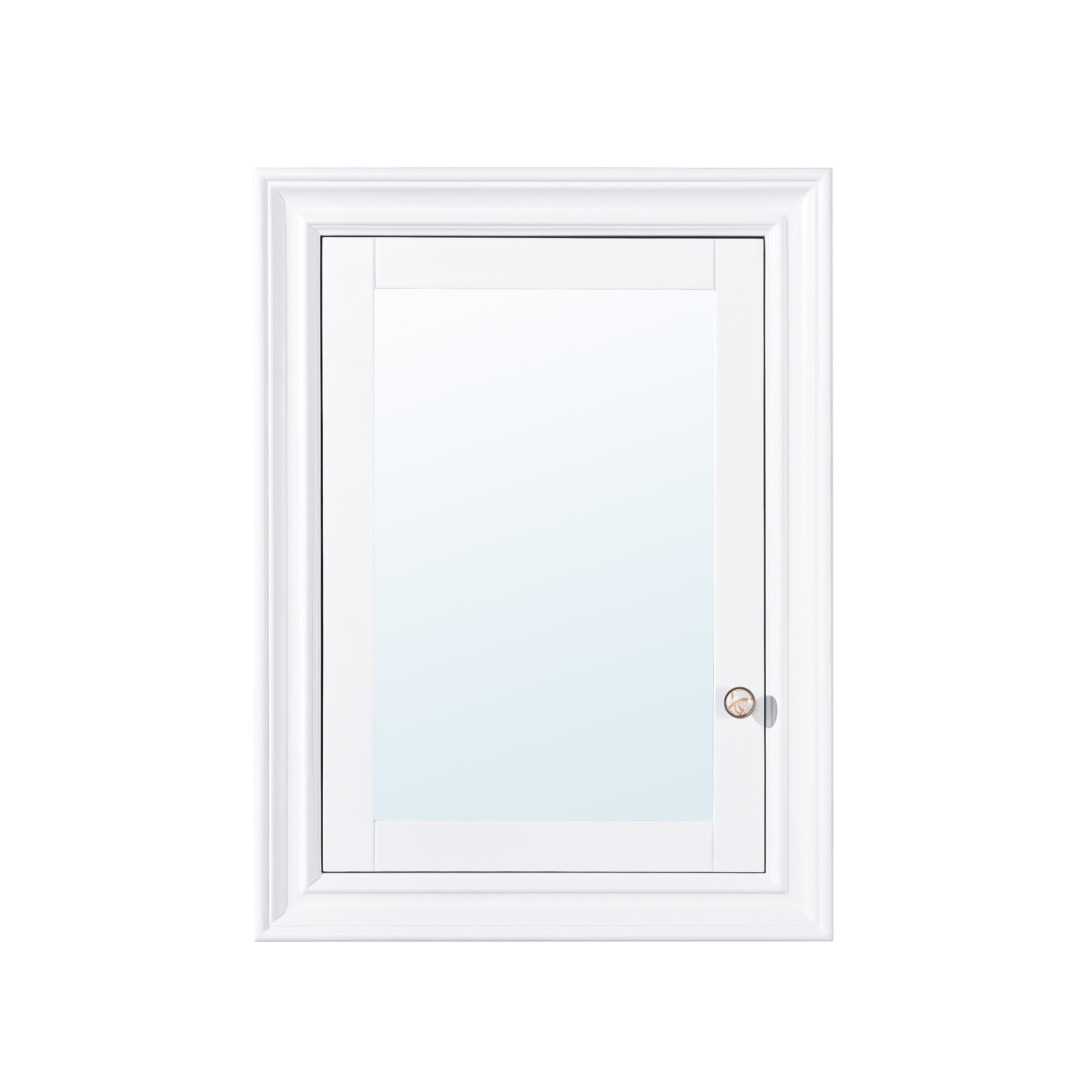 24 in.W x 32 in.H Wooden Recessed Bathroom Medicine Cabinet with Mirror in White