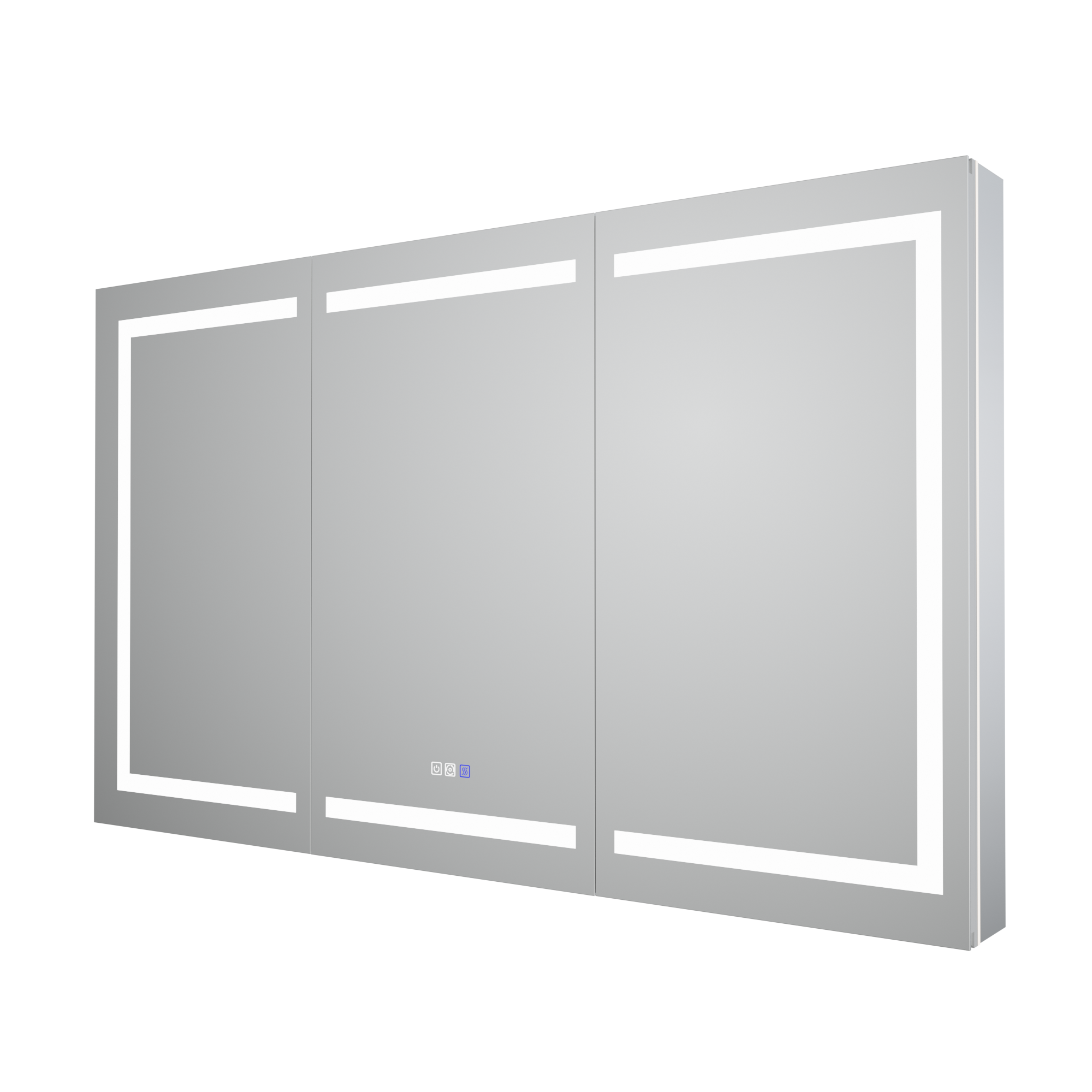 WELLFOR 60 in. x 36 in. Recessed/Surface Mount Right Medicine Cabinet with 5X Magnifier Mirror and Night Light