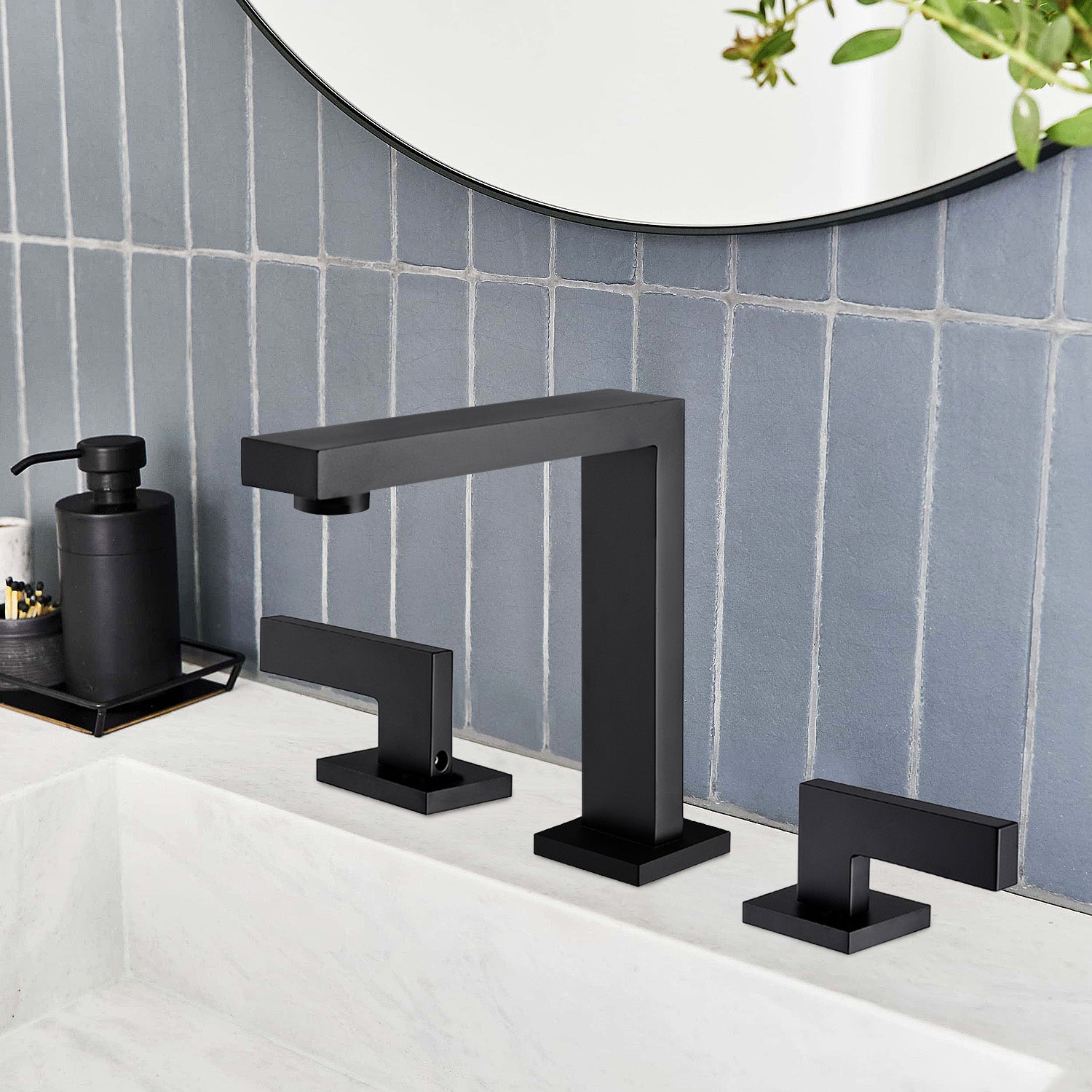 2-Handle Matte Black Bathroom Faucet