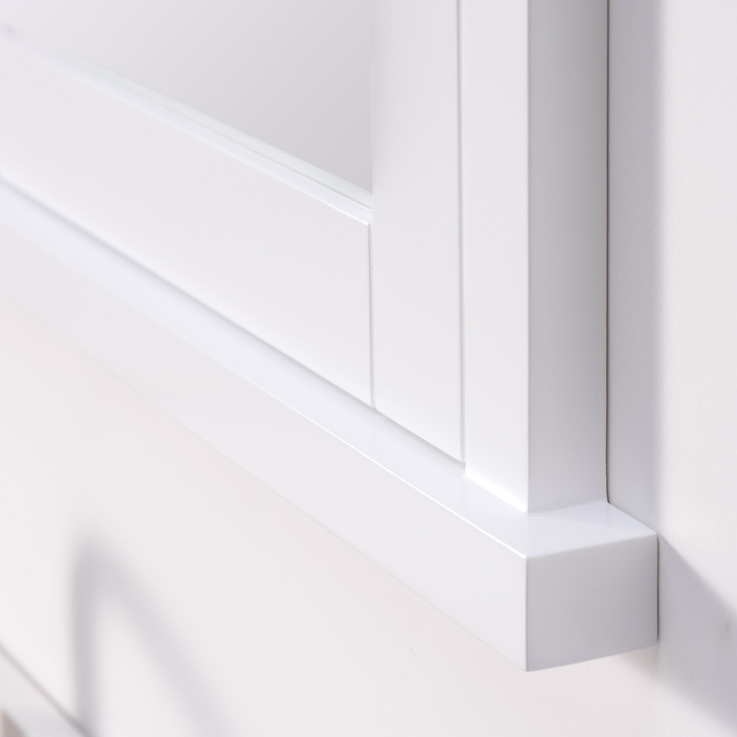 26 in.W x 32 in.H Solid Wood Recessed Bathroom Medicine Cabinet with Mirror in White