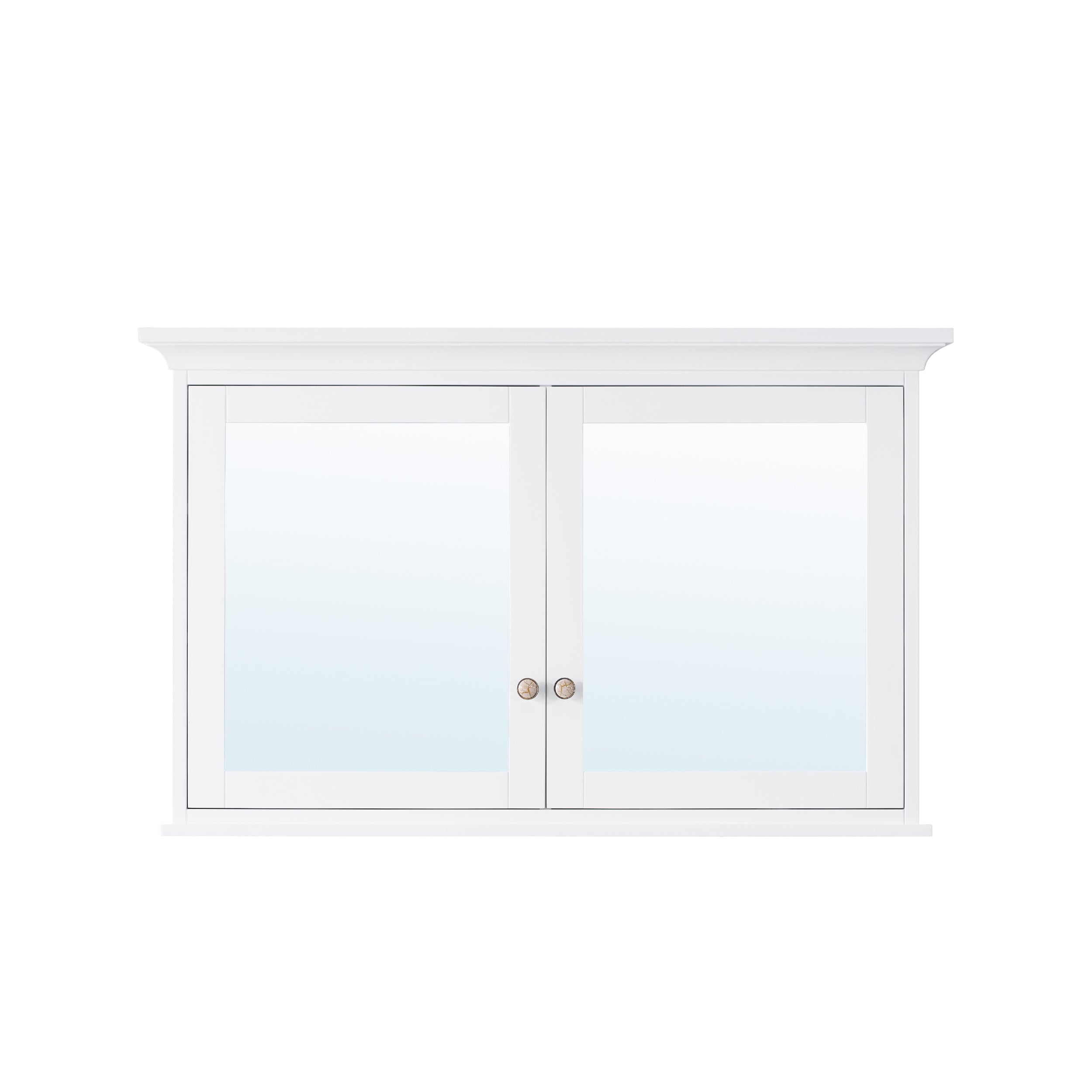 48 in.W x 30 in.H Surface-Mount Solid Wood Bathroom Medicine Cabinet with Mirror in White
