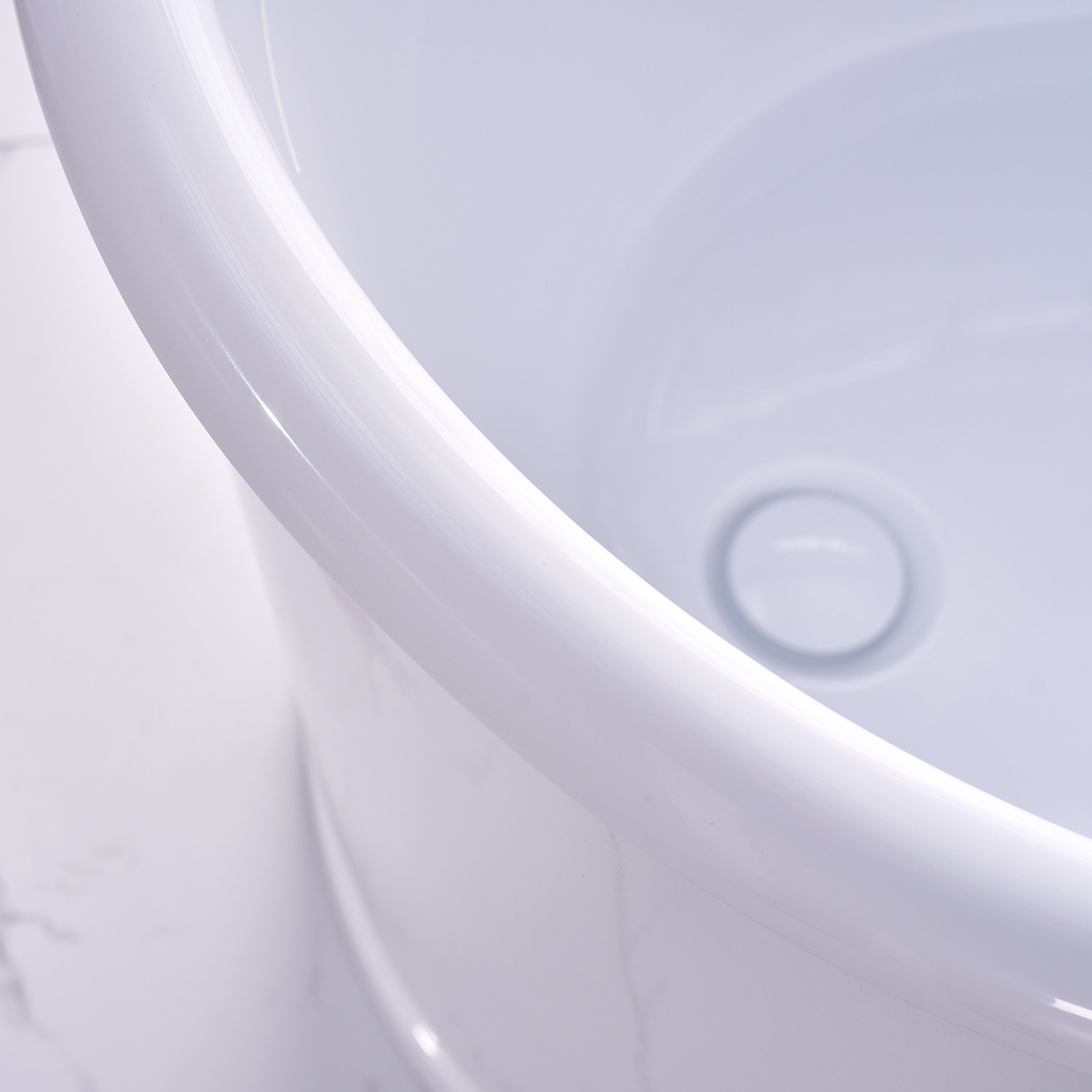 66" White Acrylic Freestanding Bathtub with Integrated Slotted Overflow