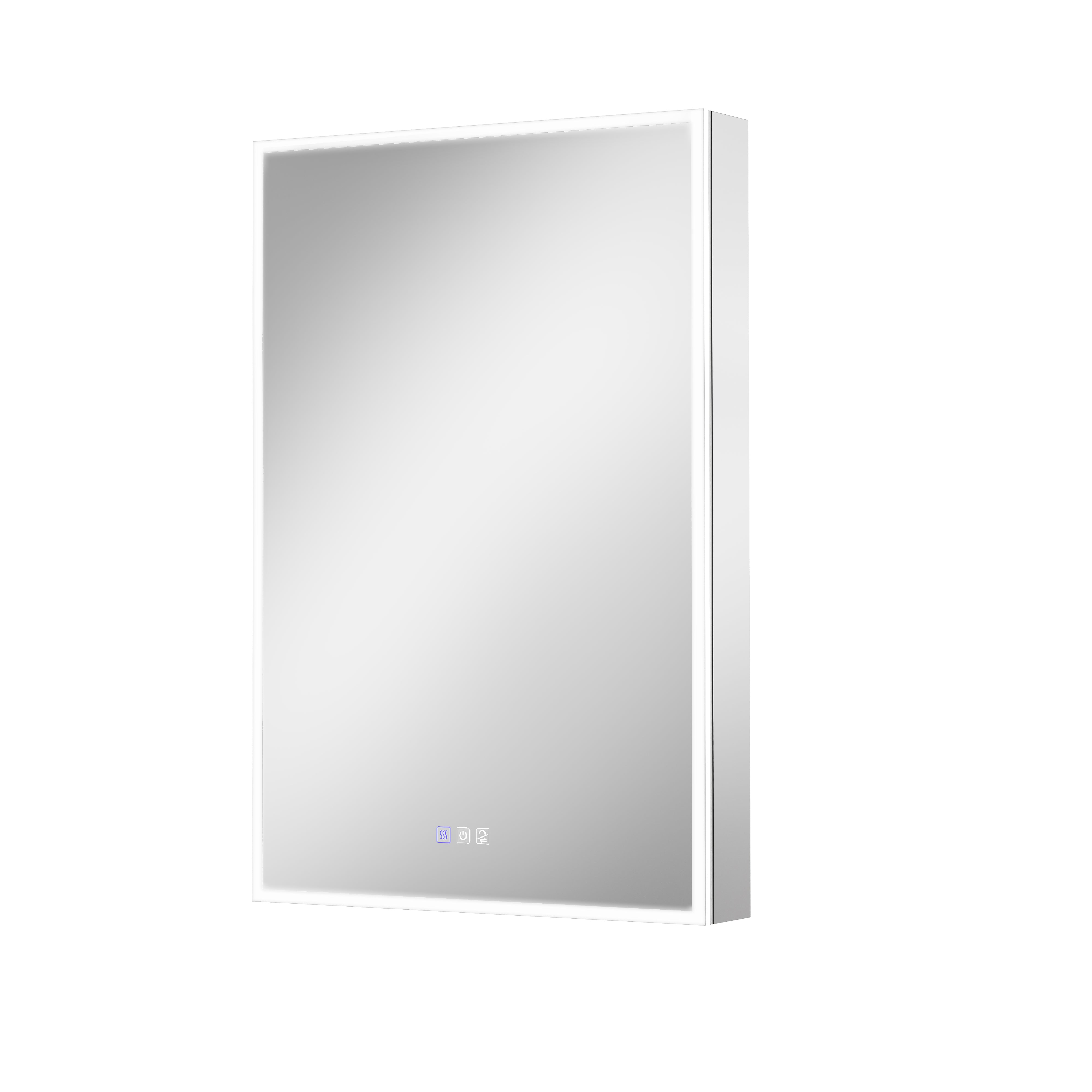 24 in. x 36 in. Upgraded Recessed/Surface Mount Left LED Medicine Cabinet with 3X Magnifier Glass Mirror